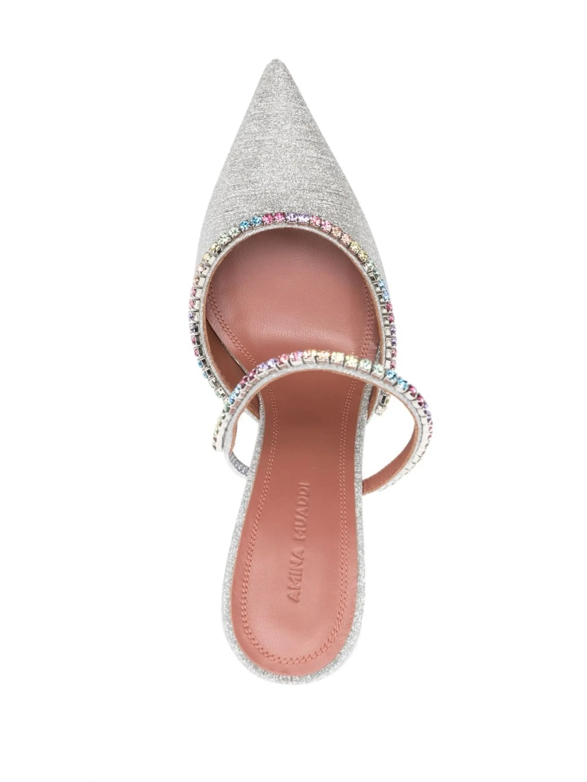 Gilda crystal-embellished 100mm mules