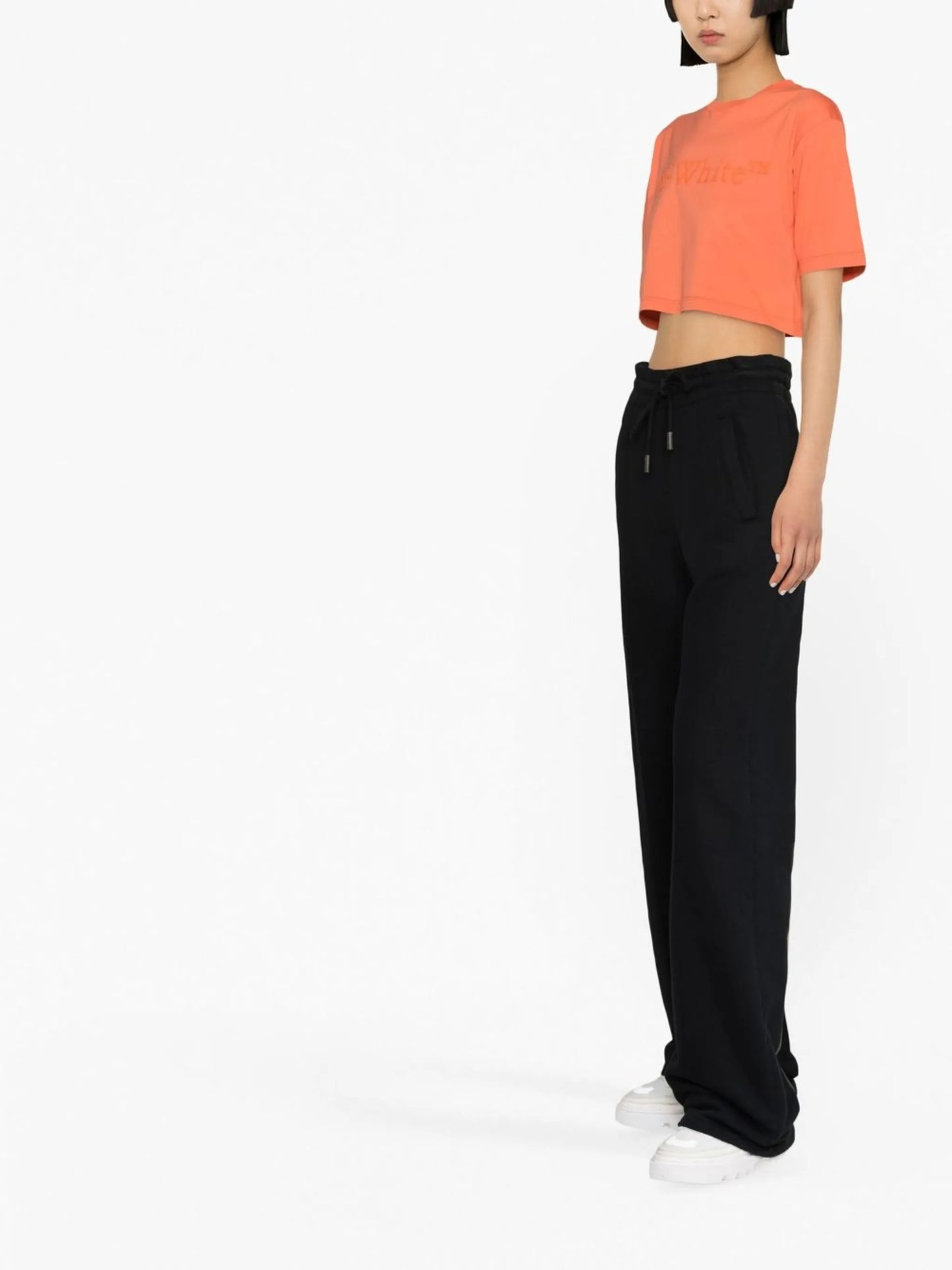 logo-print cropped T-shirt