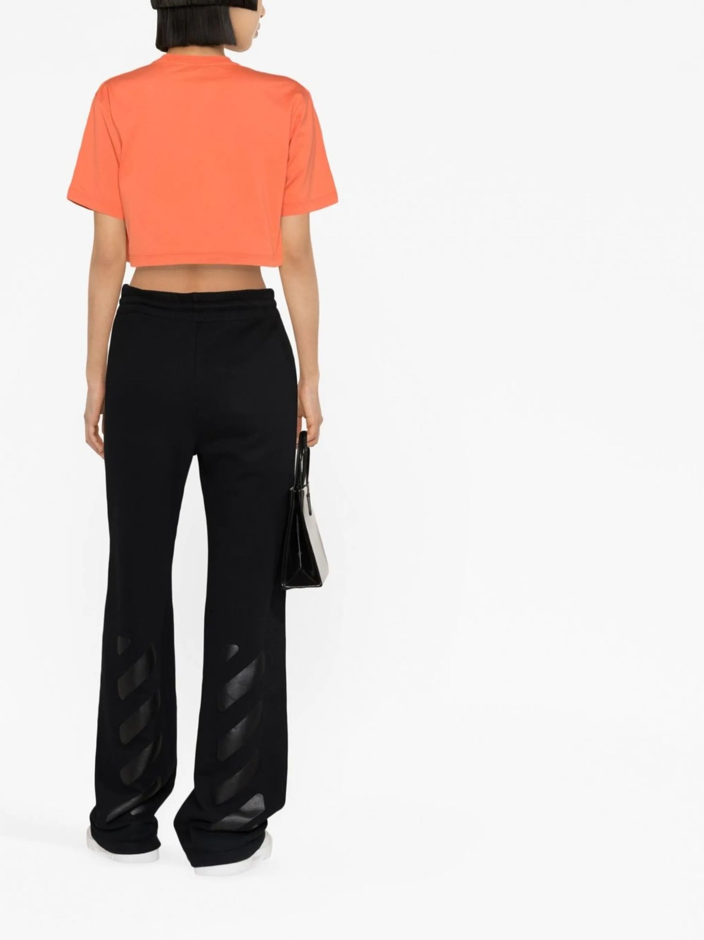 logo-print cropped T-shirt