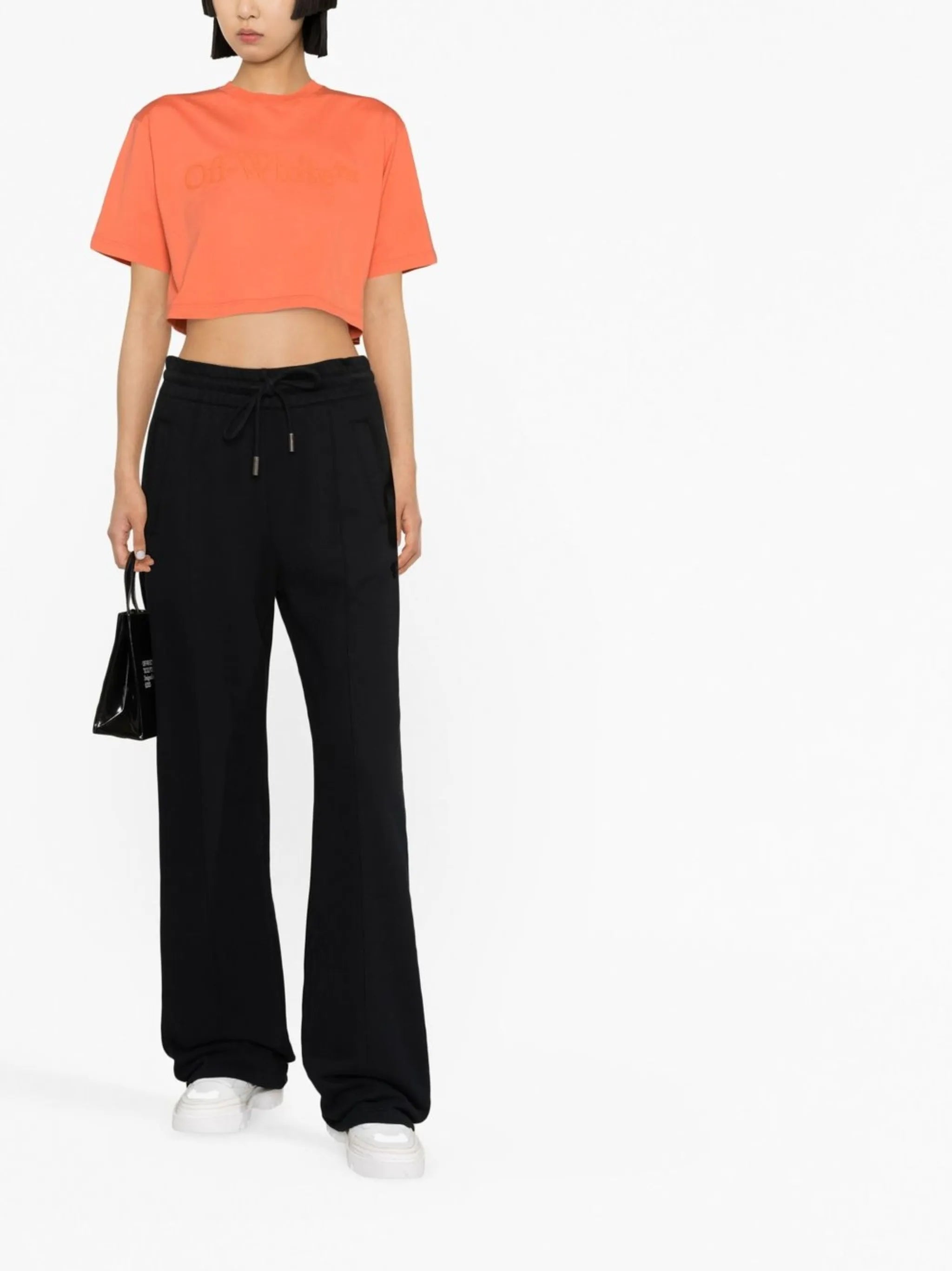 logo-print cropped T-shirt