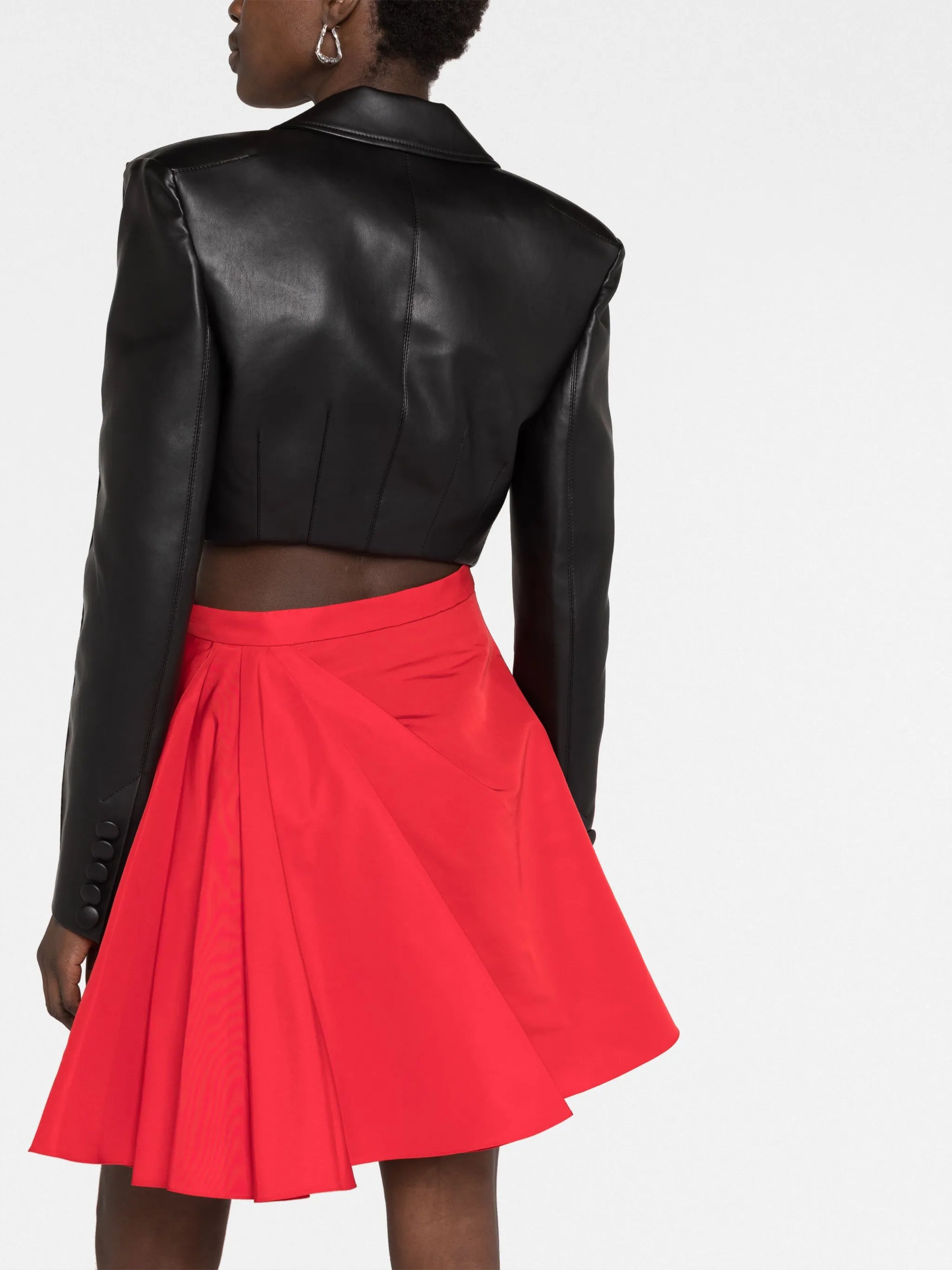 pleated A-line skirt