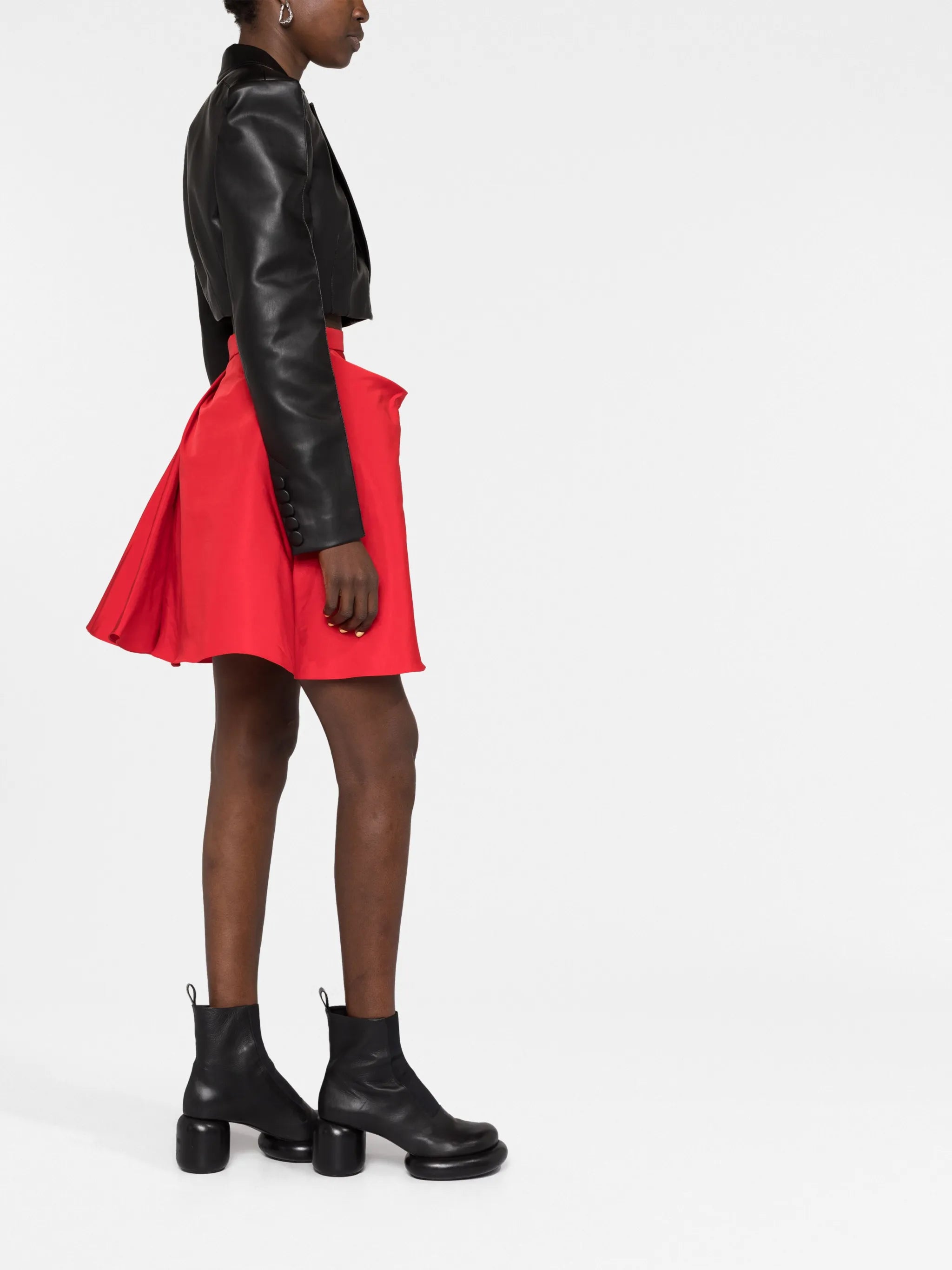 pleated A-line skirt