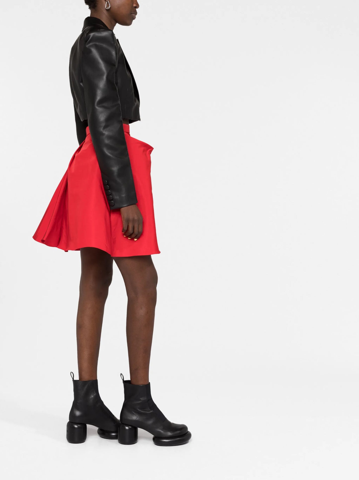 pleated A-line skirt