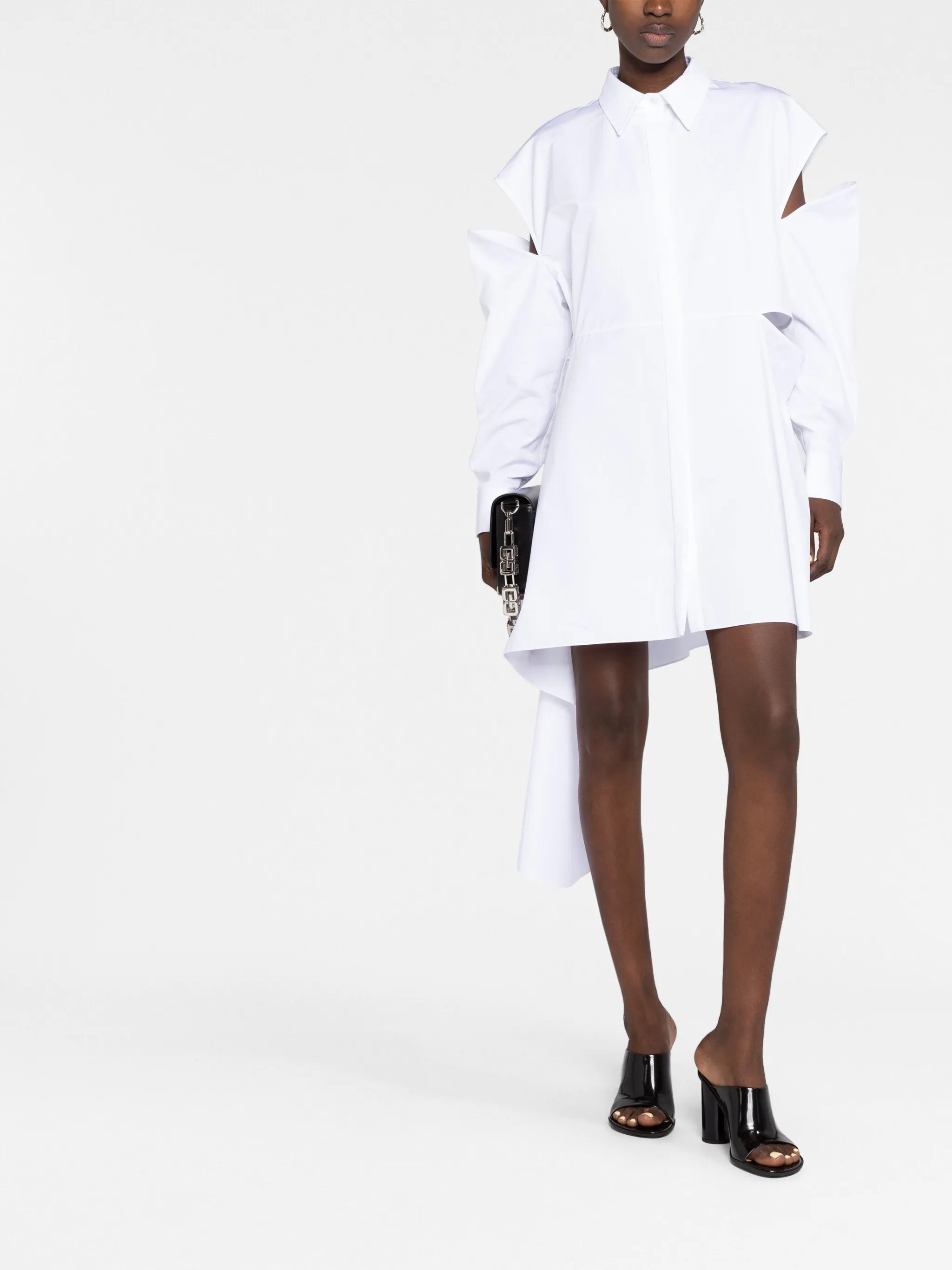 cut-out detail shirt dress