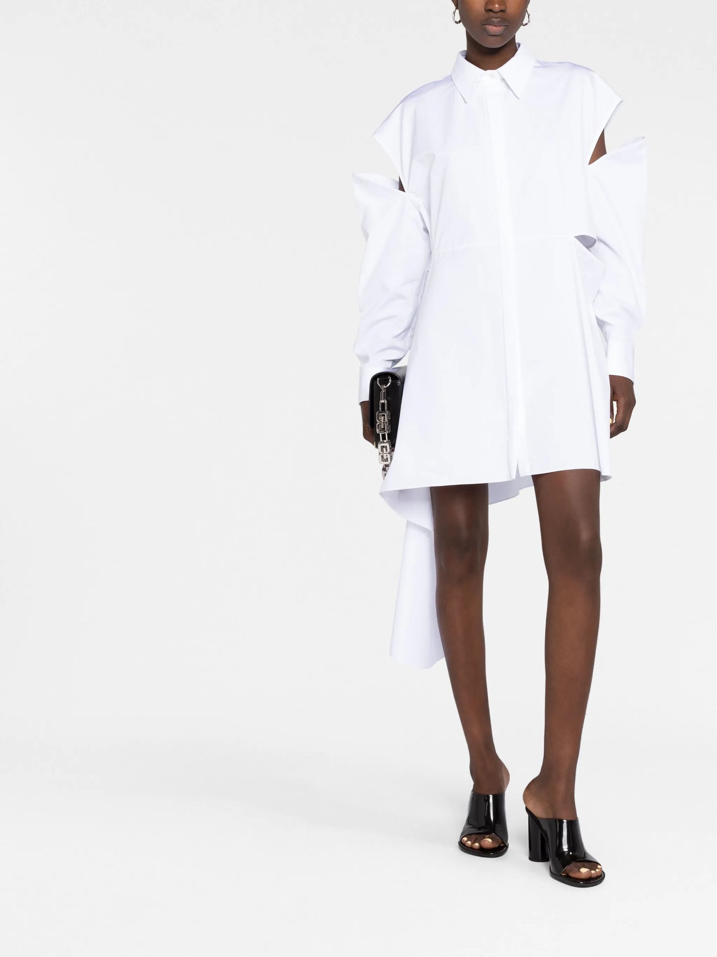 cut-out detail shirt dress
