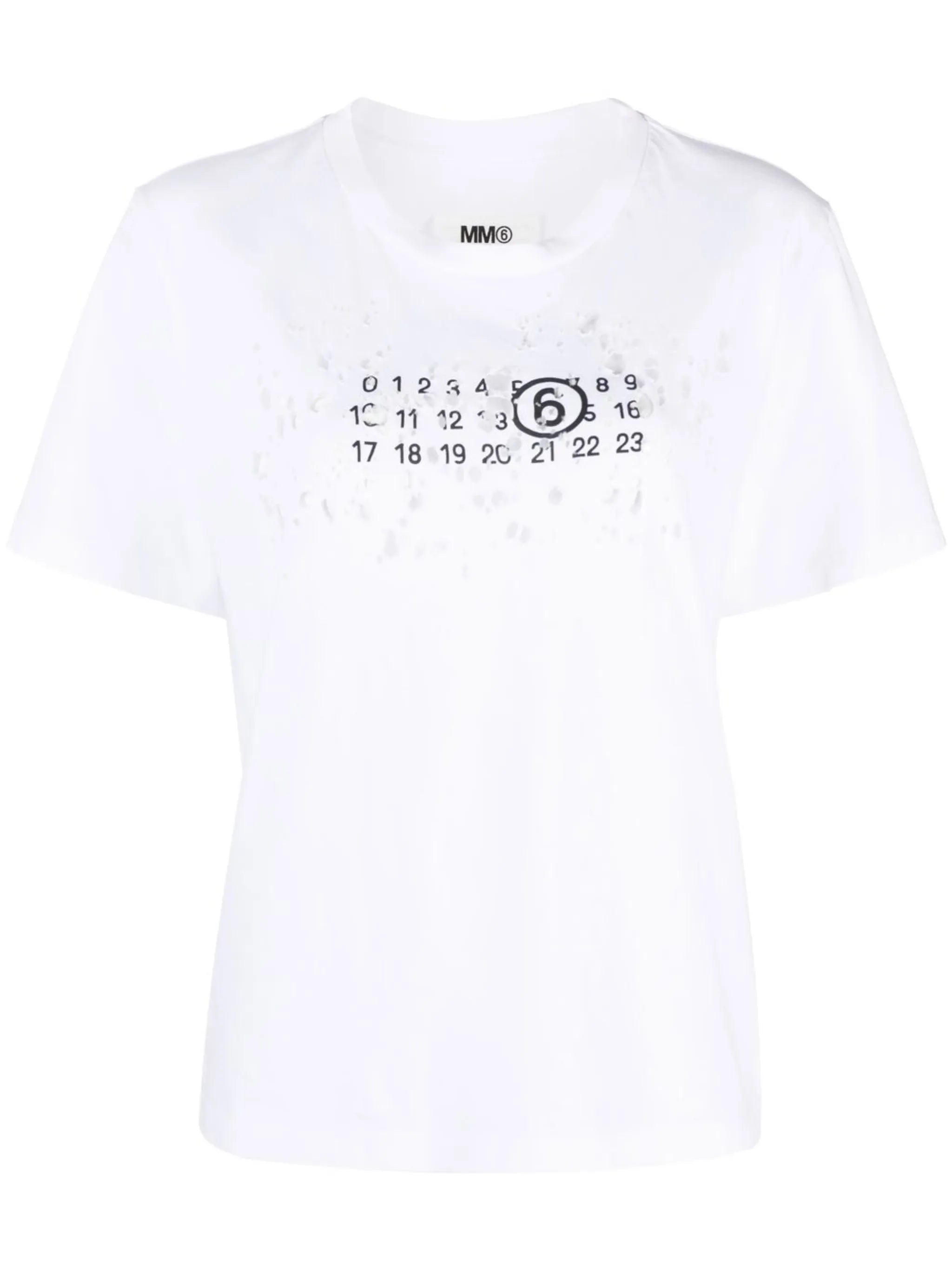 numbers-motif cotton T-shirt