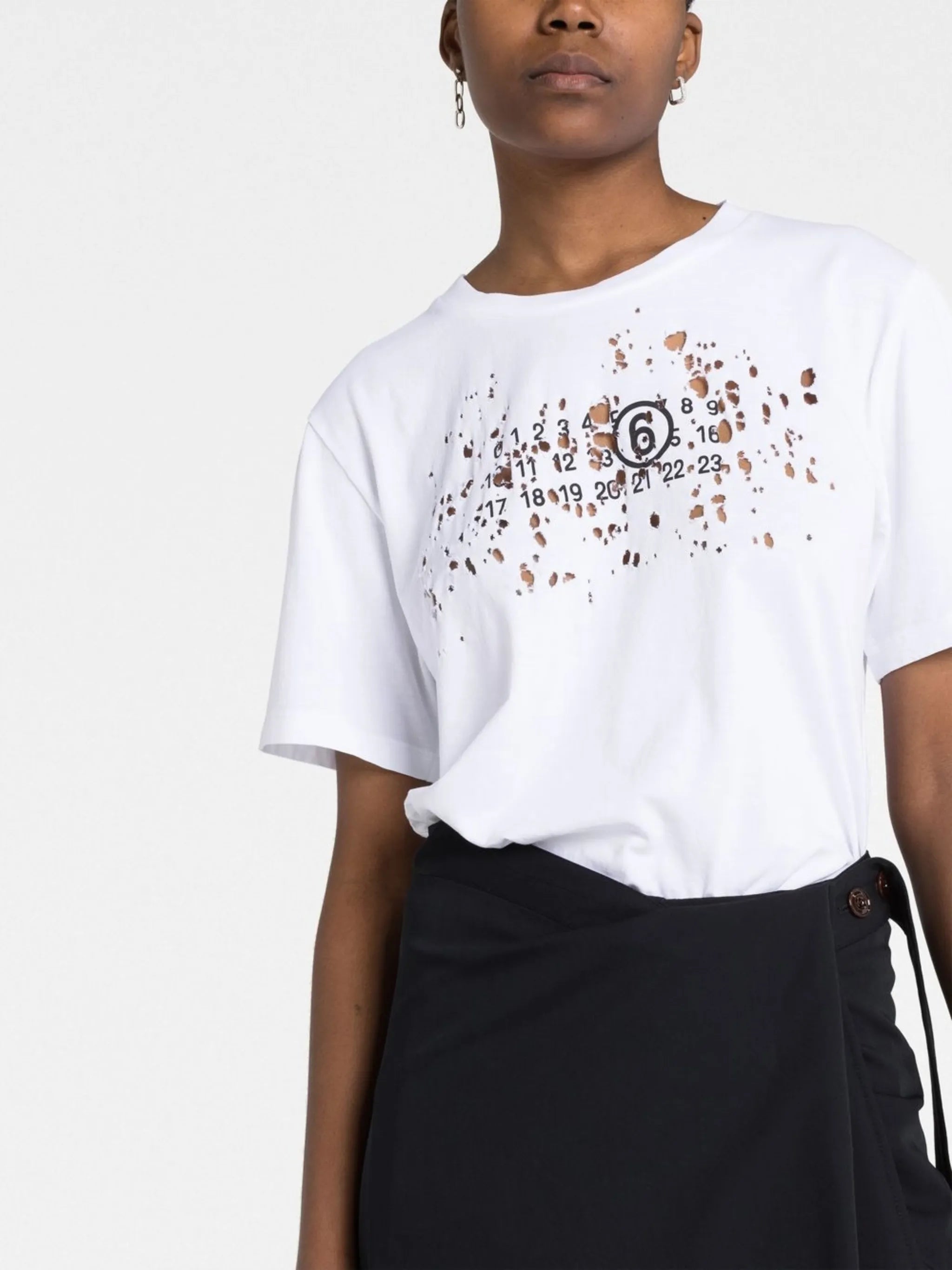 numbers-motif cotton T-shirt