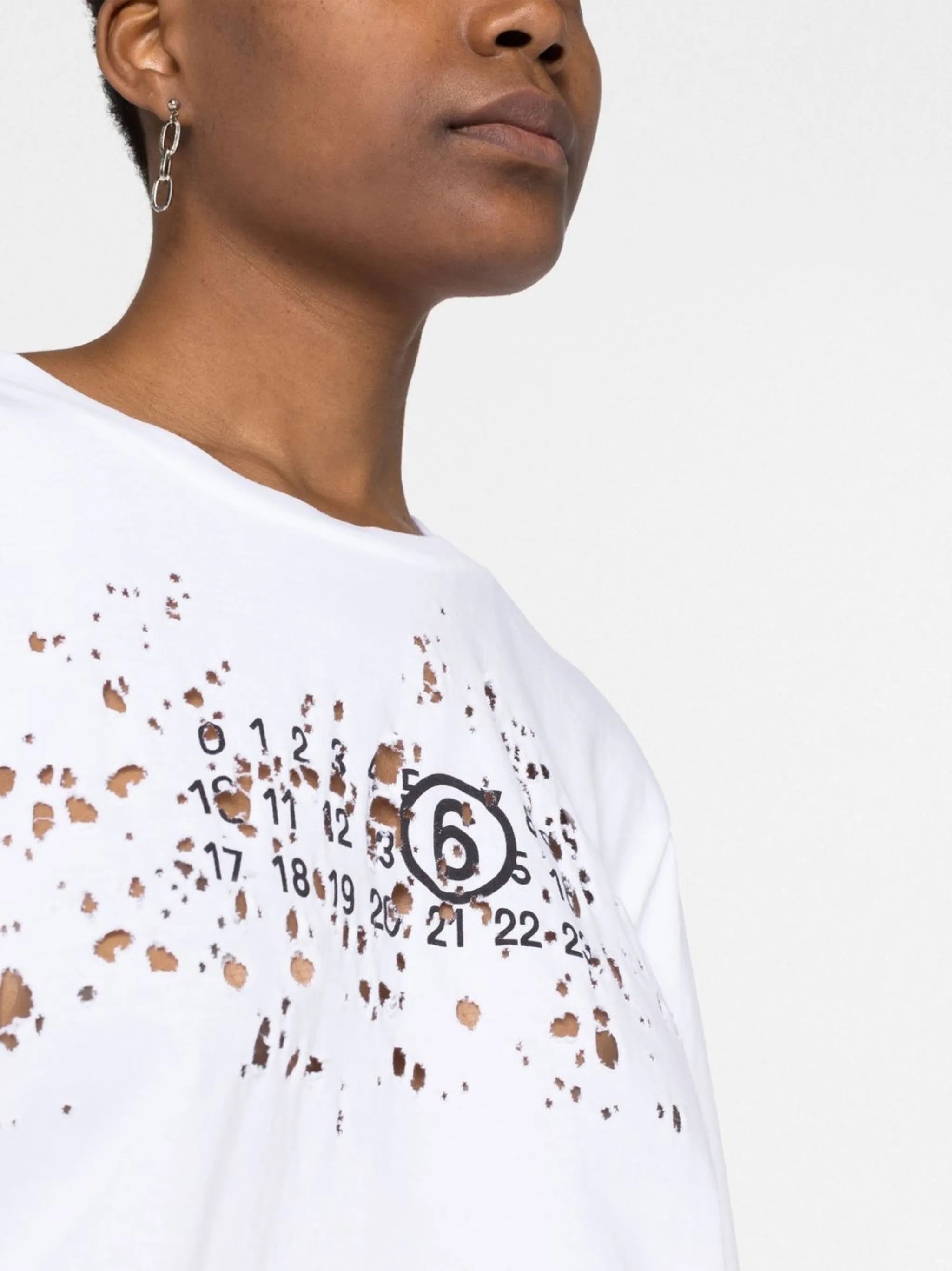 numbers-motif cotton T-shirt