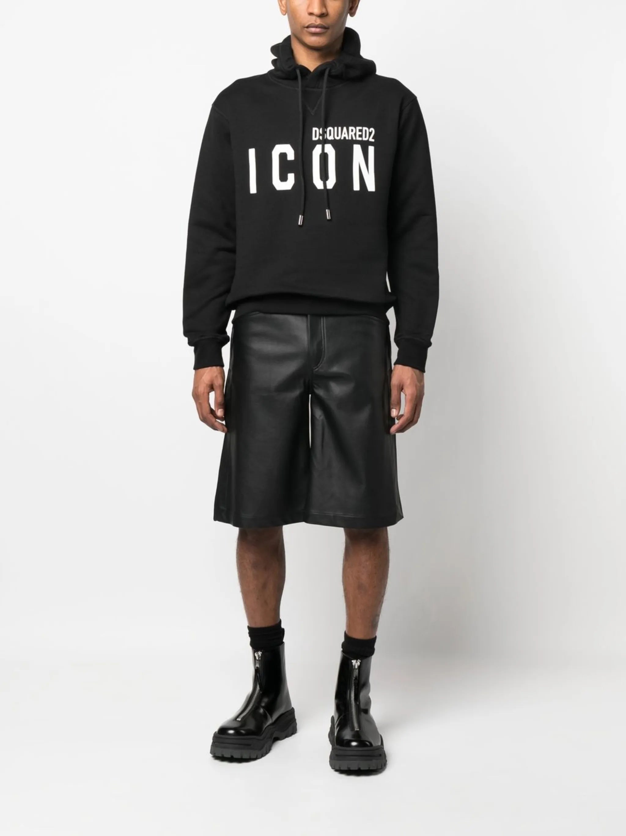 logo-print cotton hoodie