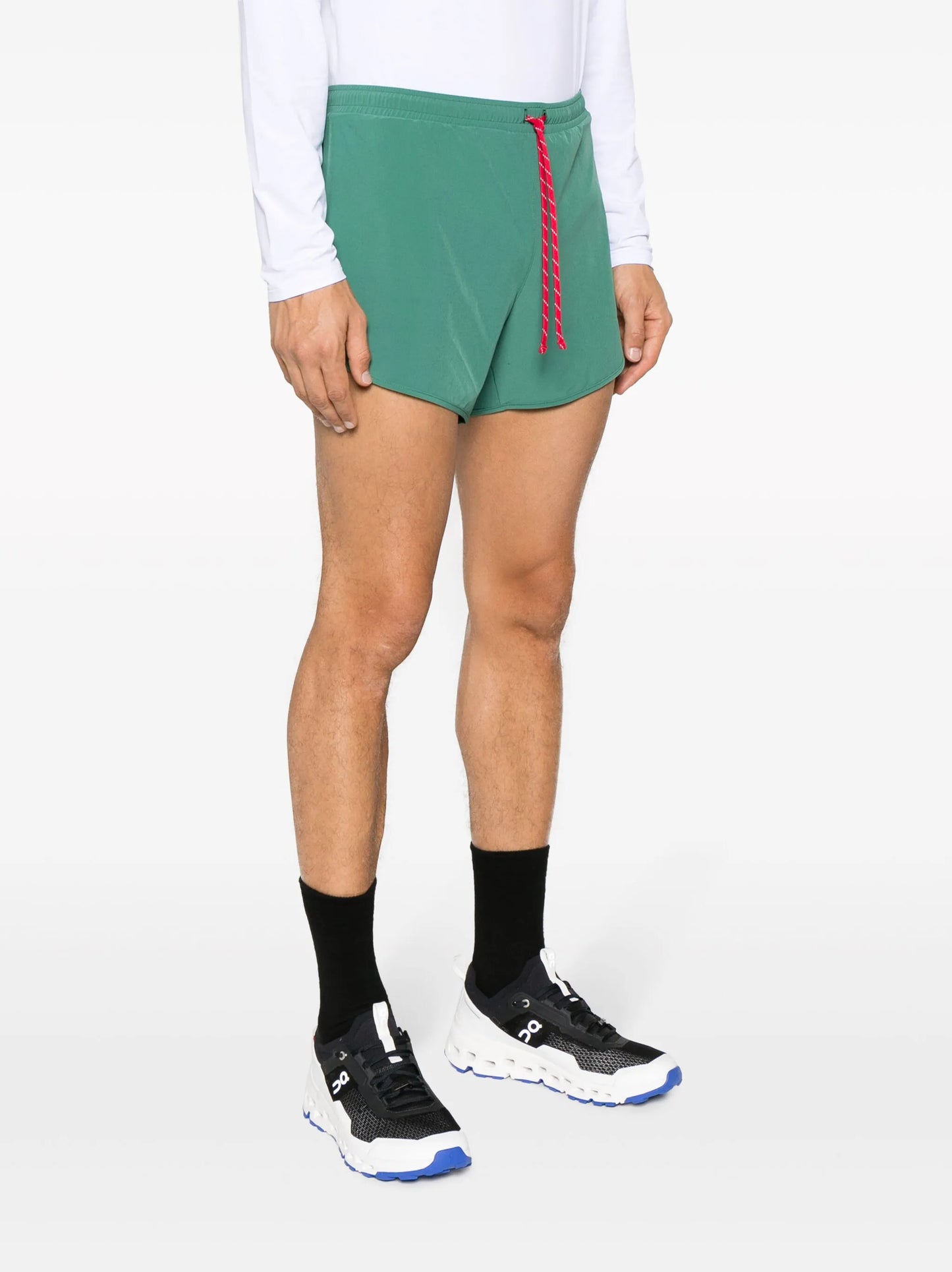 logo-print track shorts