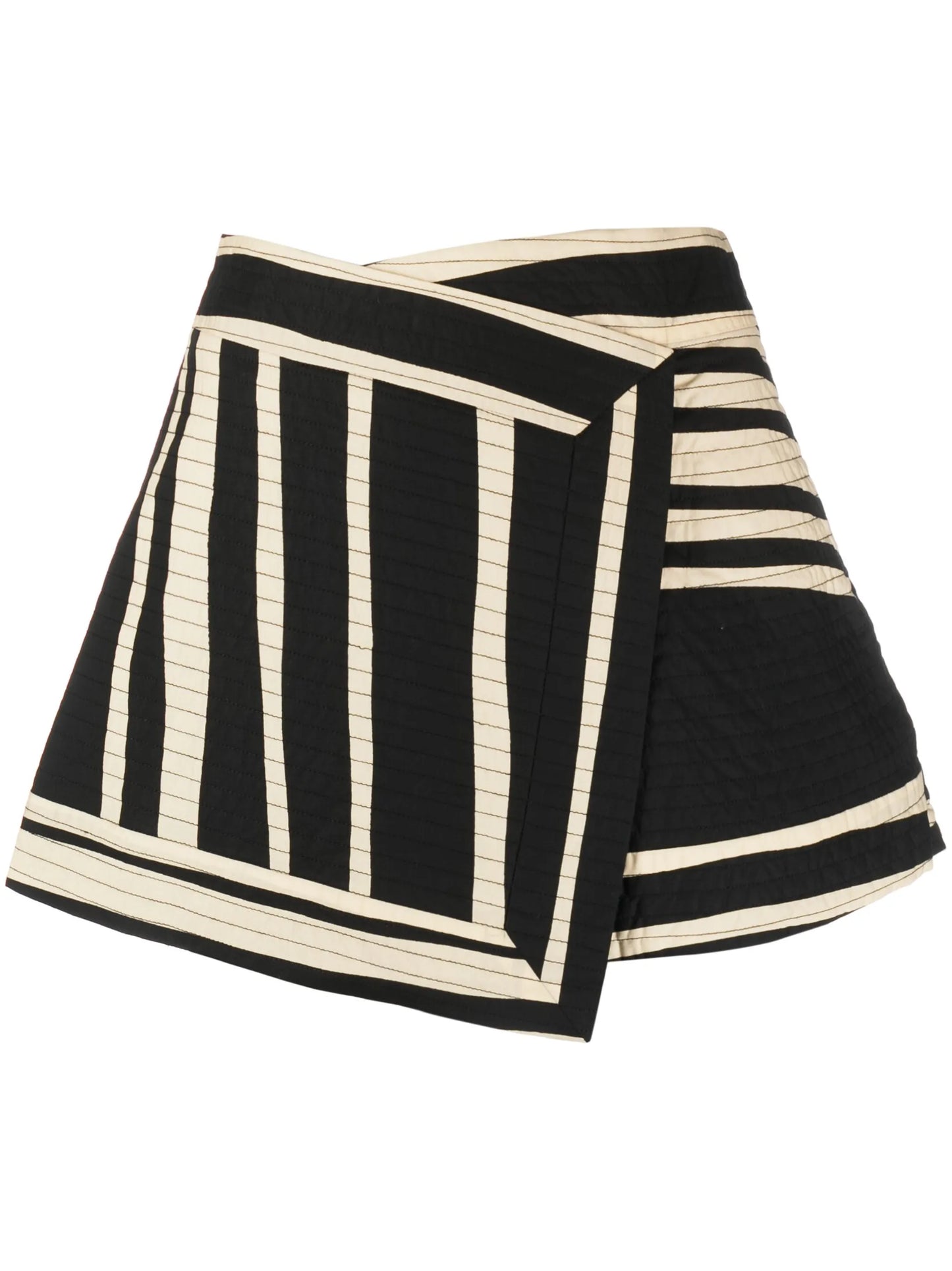 striped wrap cotton mini skirt