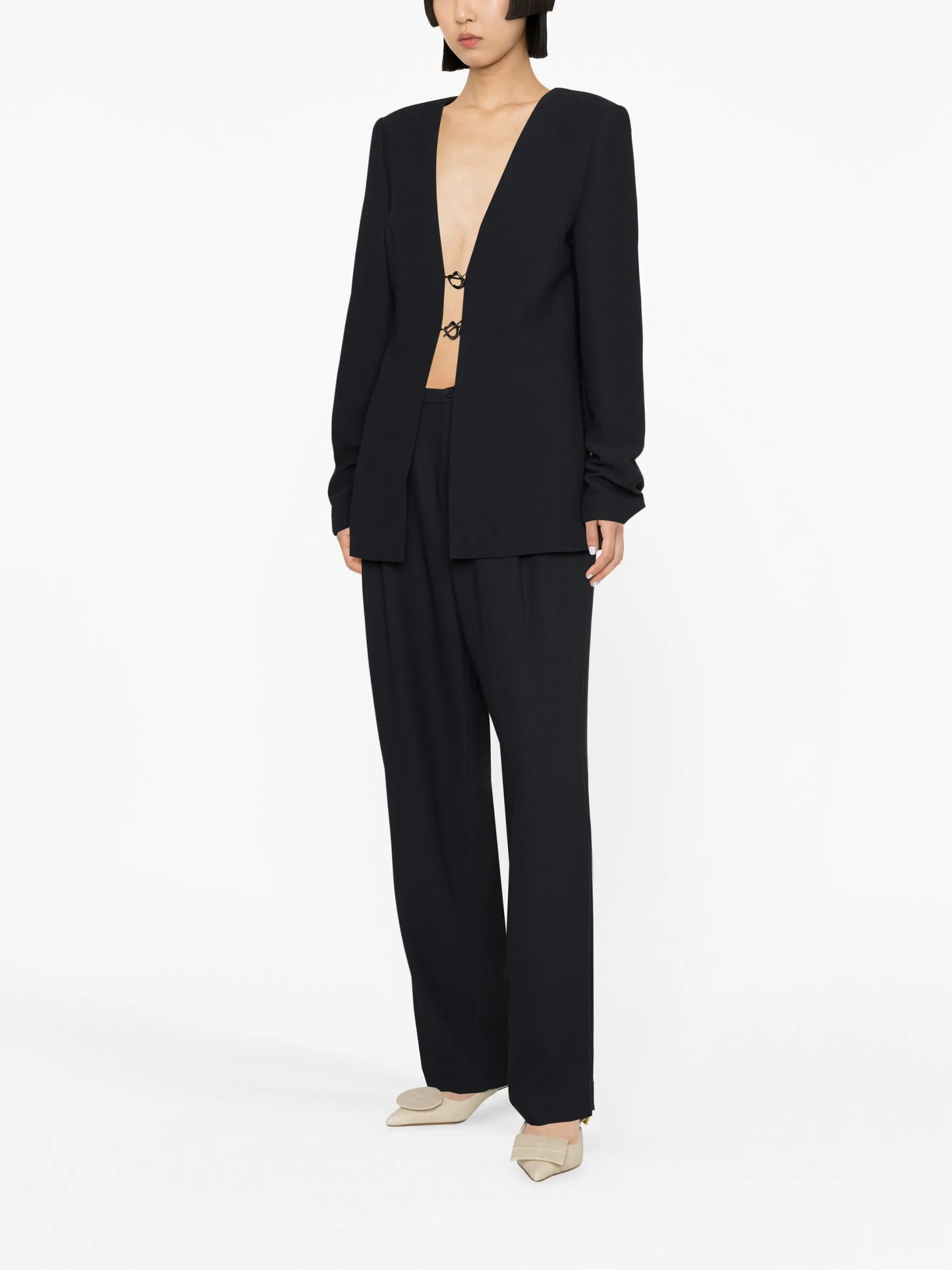 Gilles open-front blazer