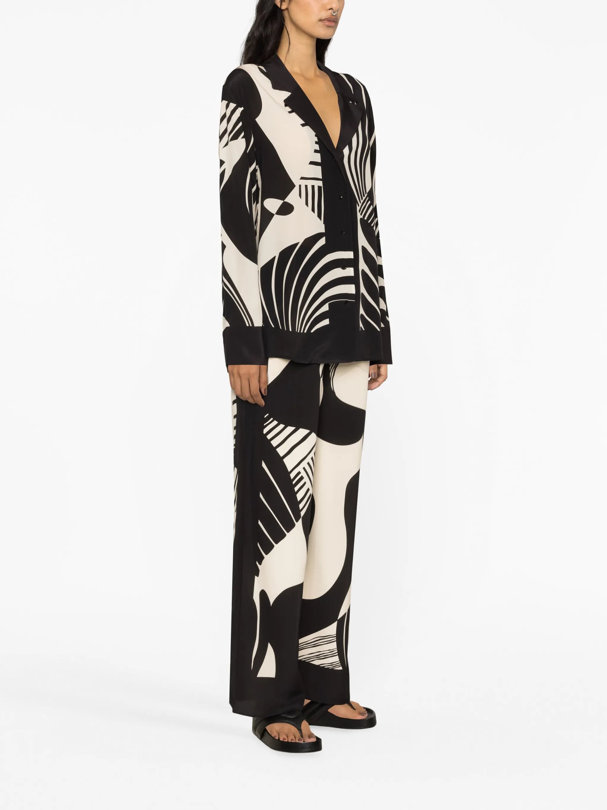 Realisme abstract-print silk shirt