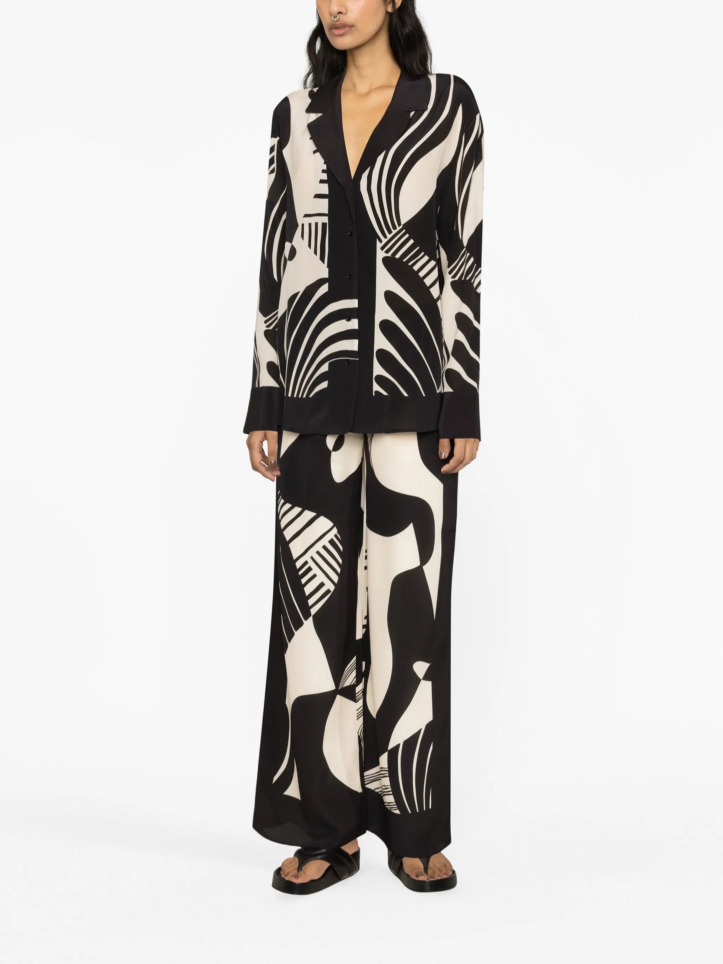 Realisme abstract-print silk shirt