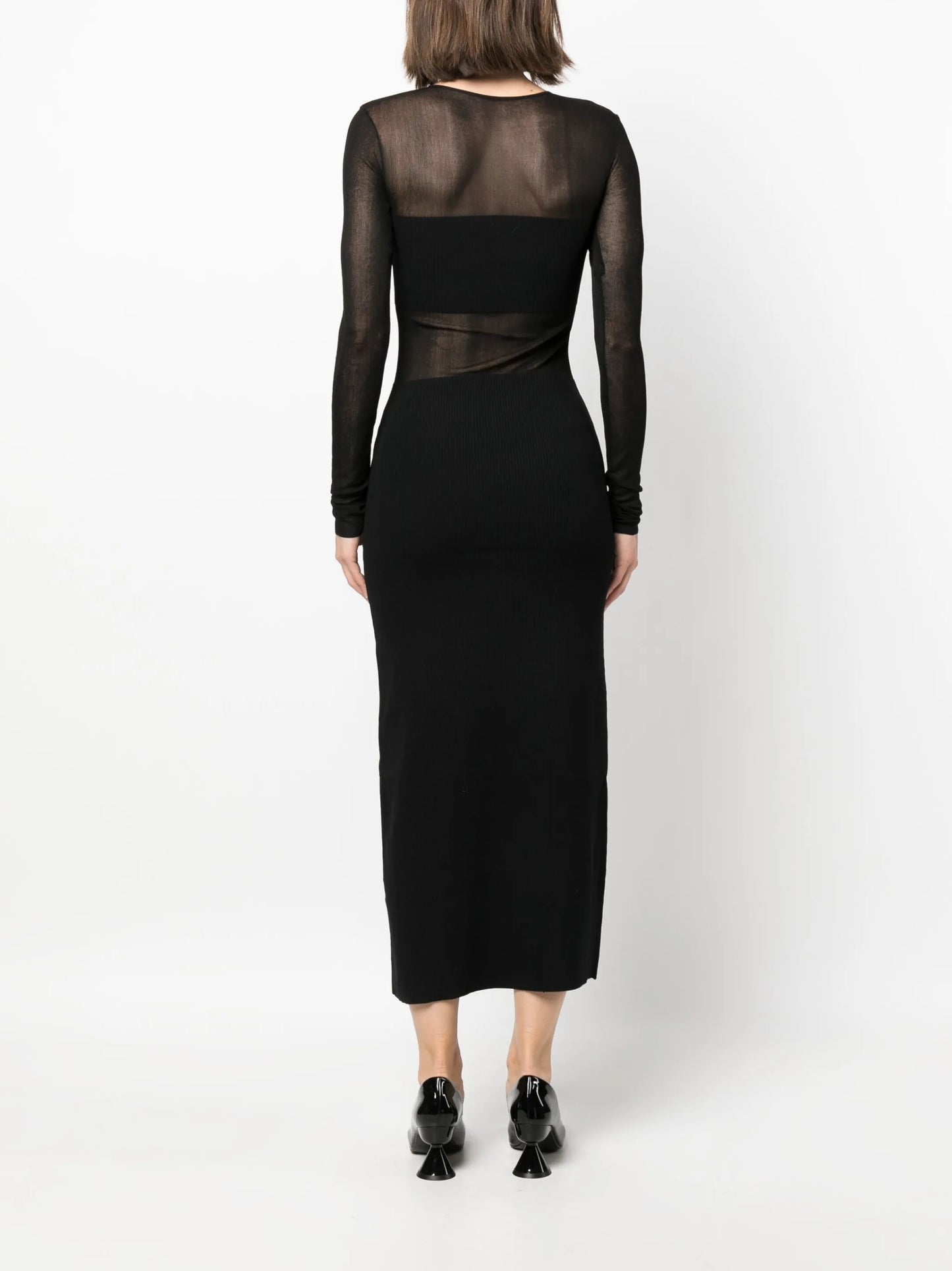 Impermanence sheer-panel dress