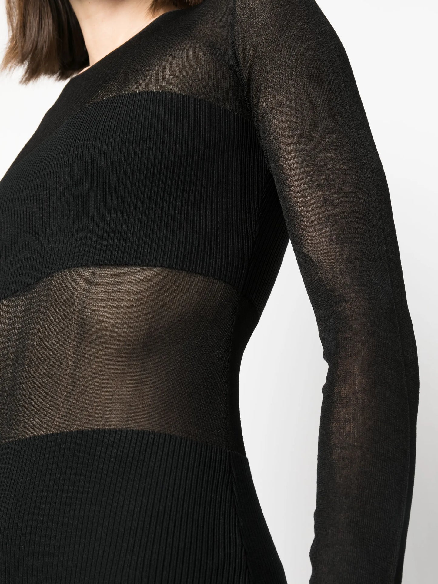 Impermanence sheer-panel dress