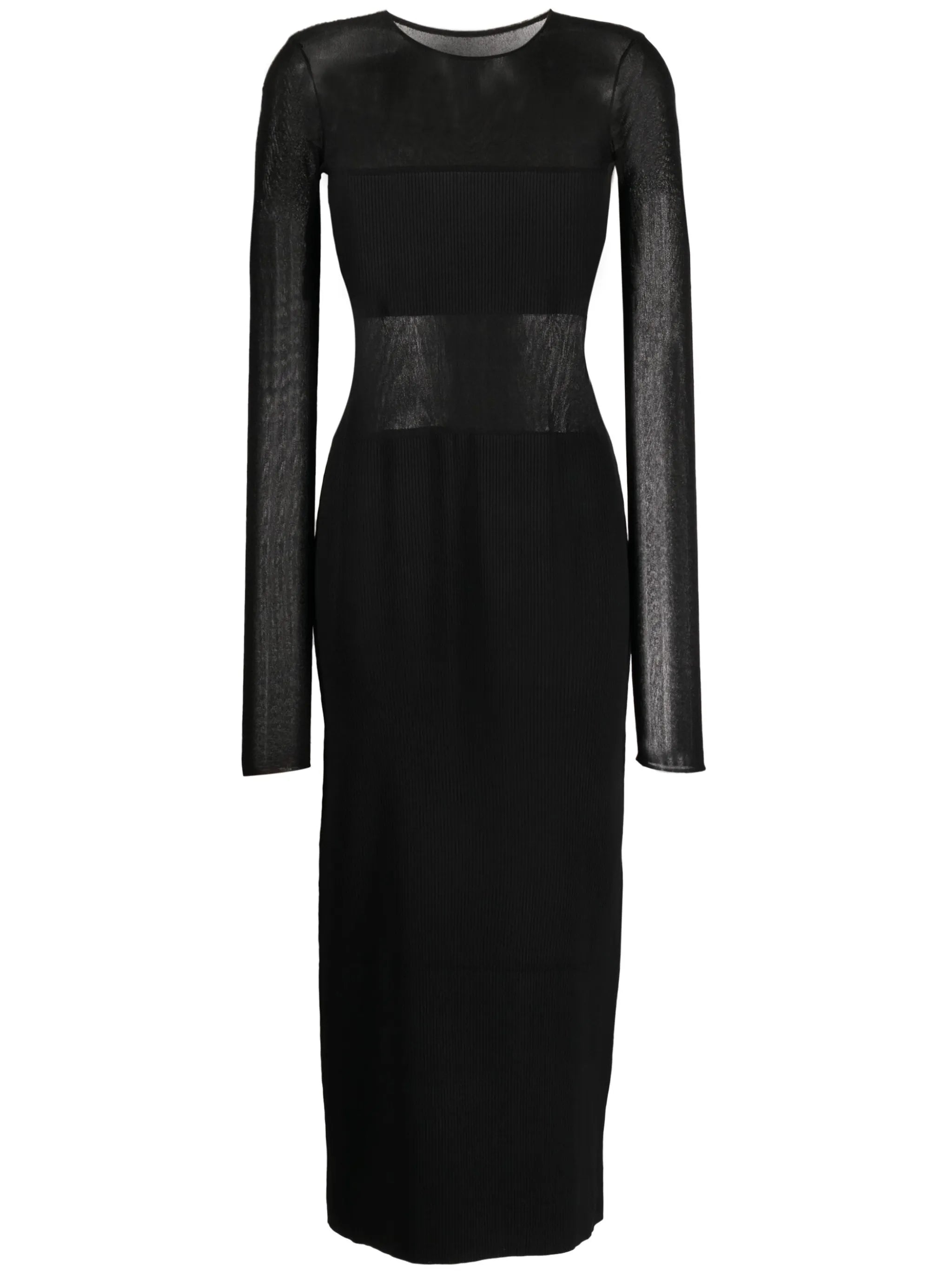 Impermanence sheer-panel dress