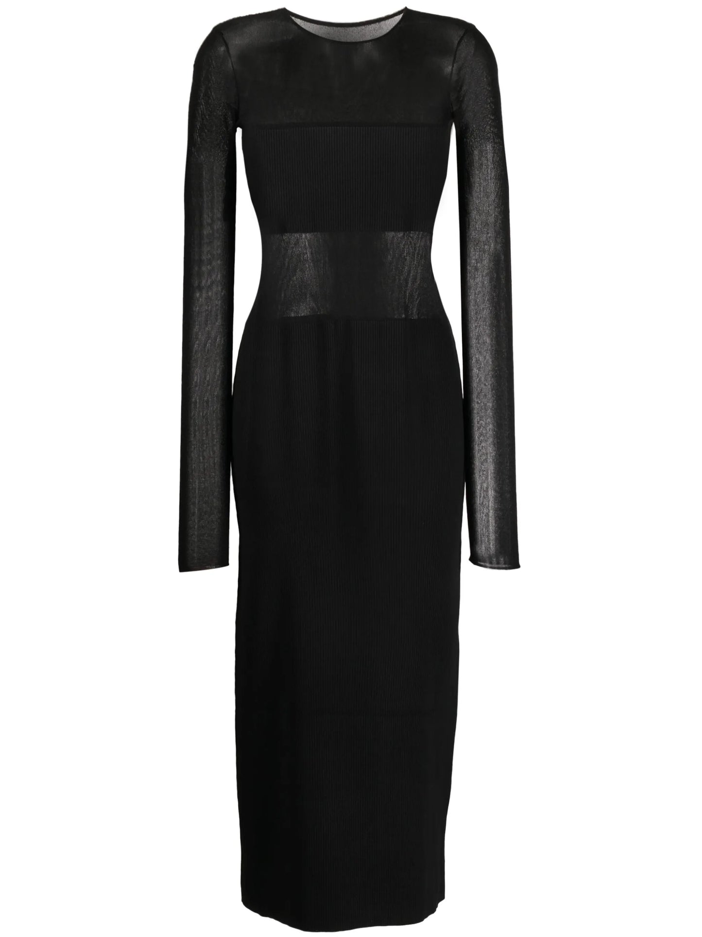 Impermanence sheer-panel dress