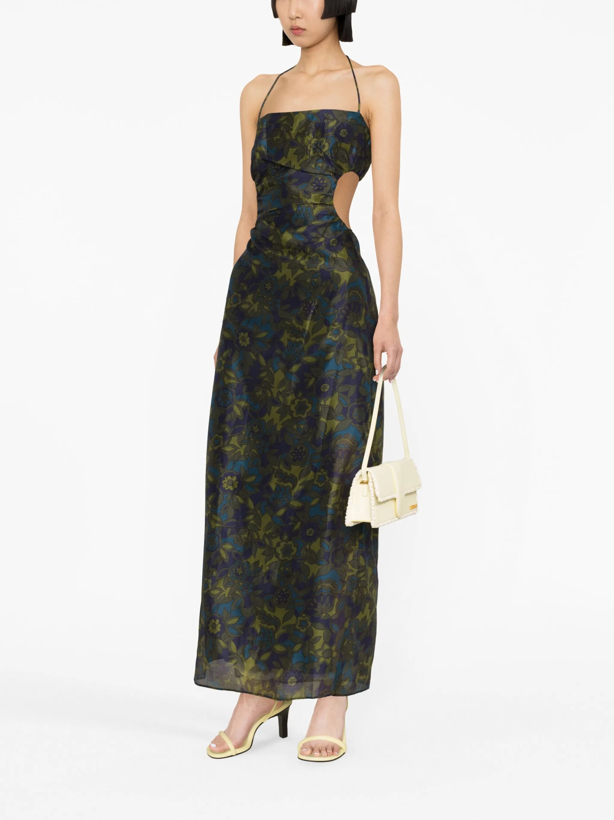 Valerino floral open-back maxi dress