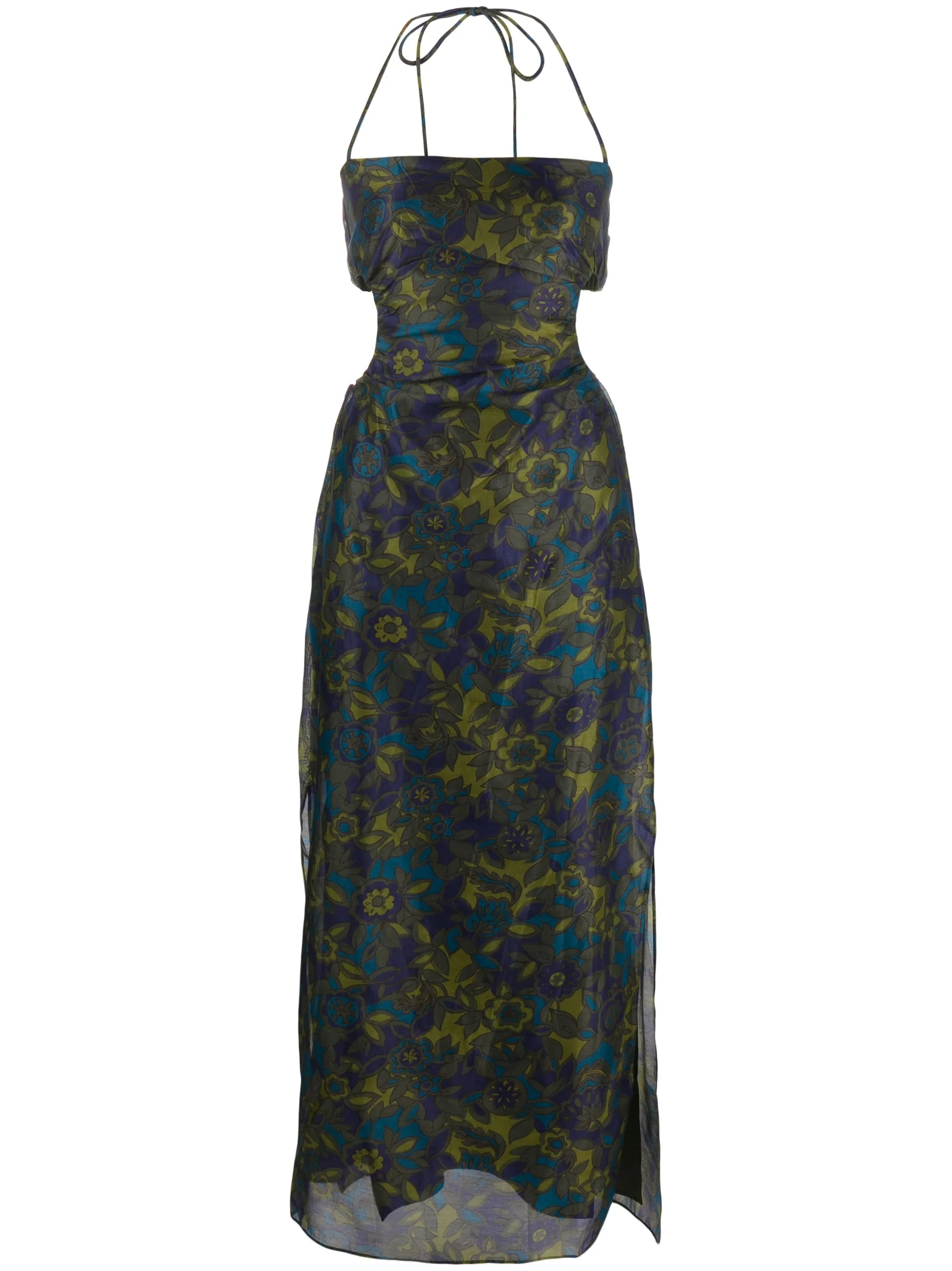 Valerino floral open-back maxi dress