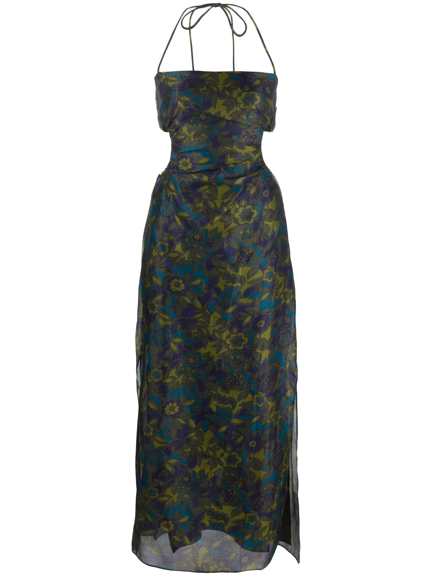 Valerino floral open-back maxi dress