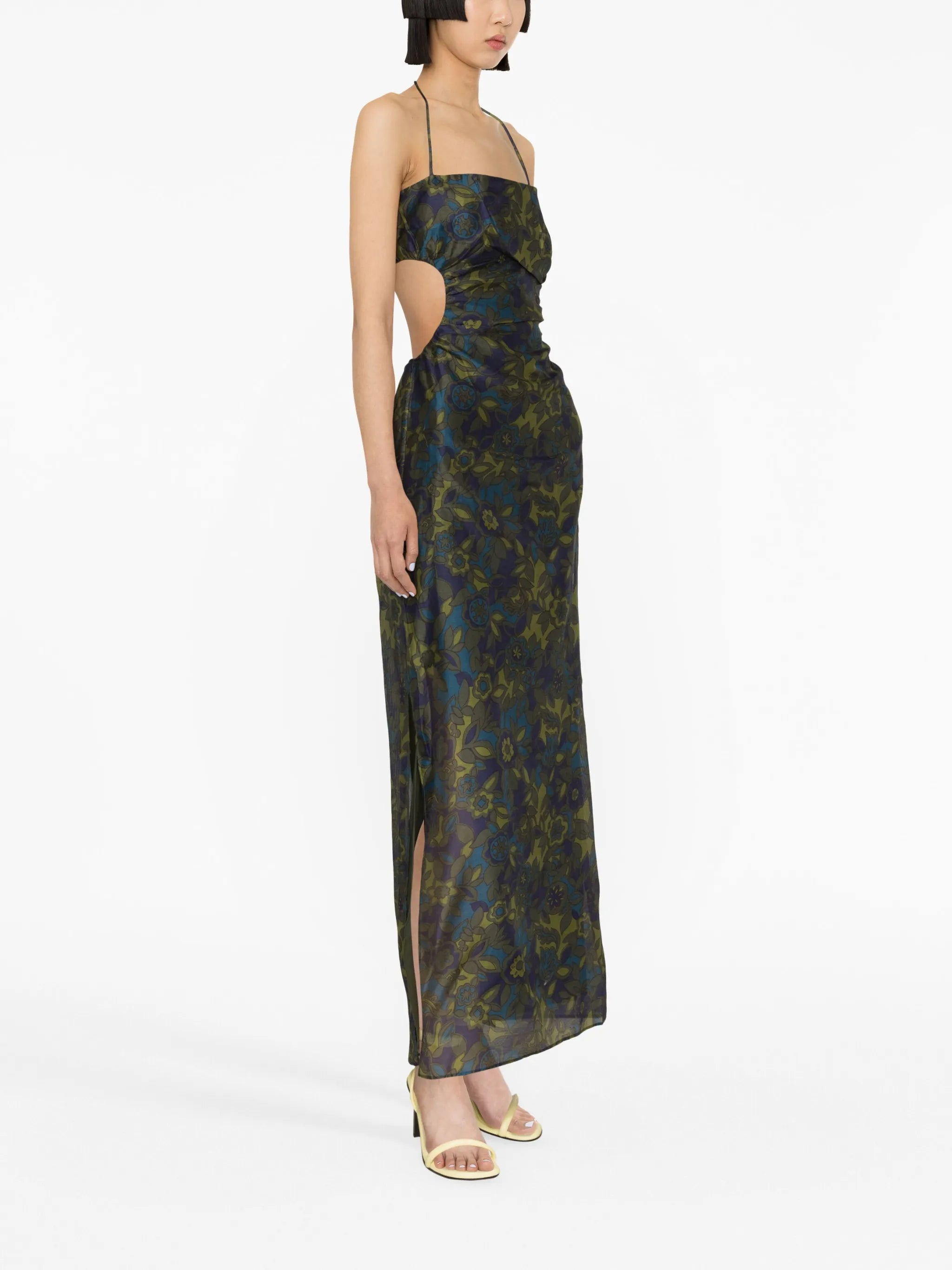 Valerino floral open-back maxi dress