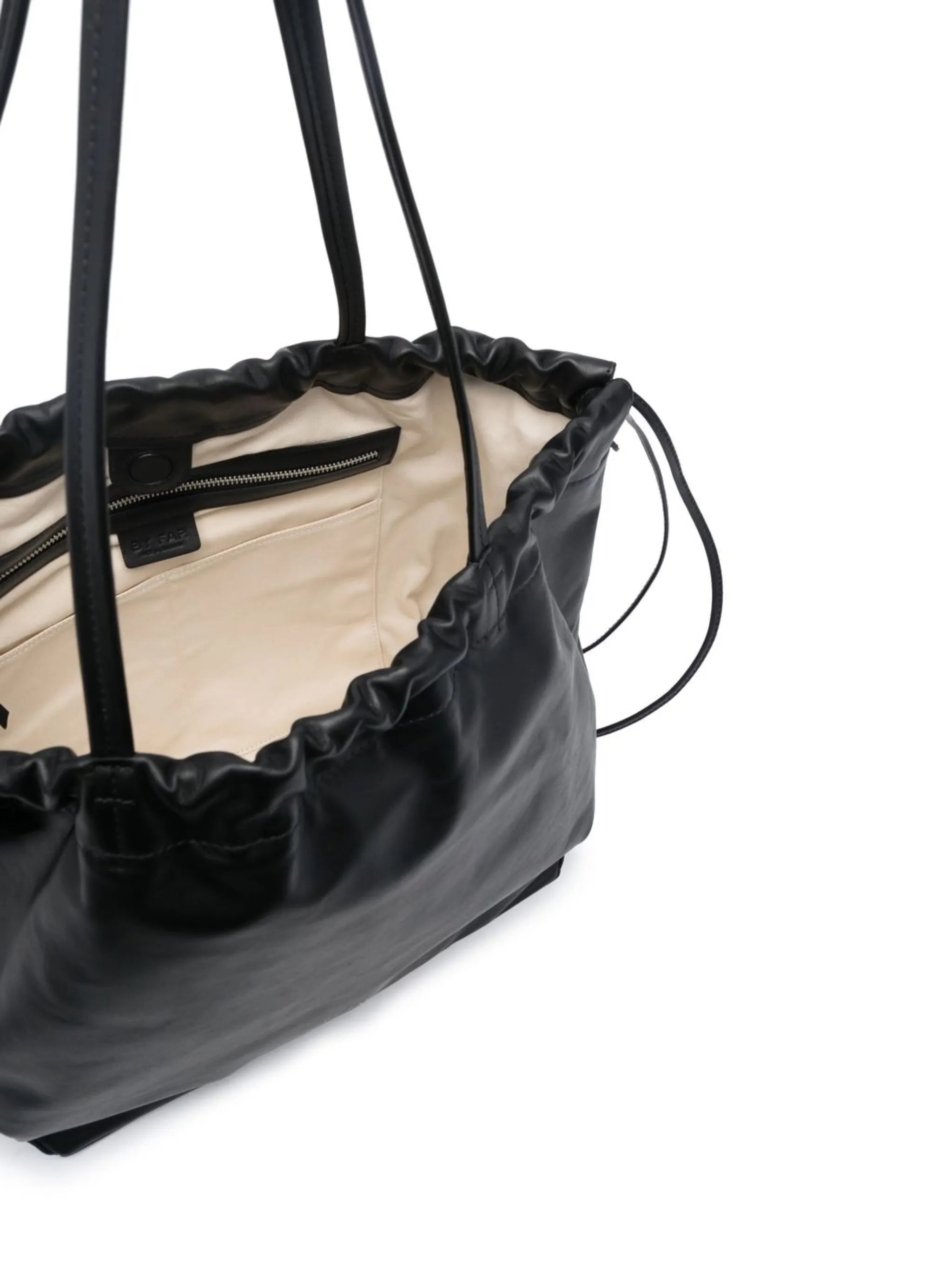 leather drawstring shoulder bag