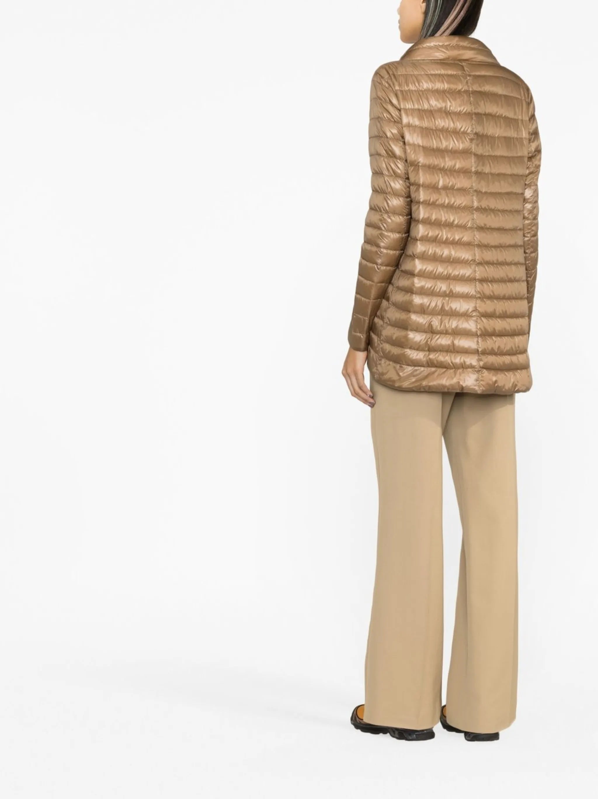 mock-neck quilted jacket