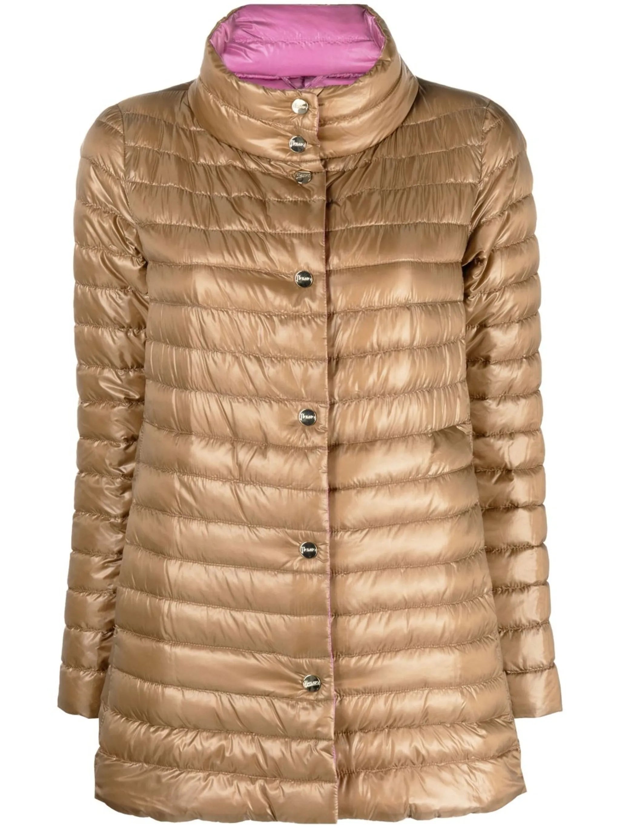 mock-neck quilted jacket