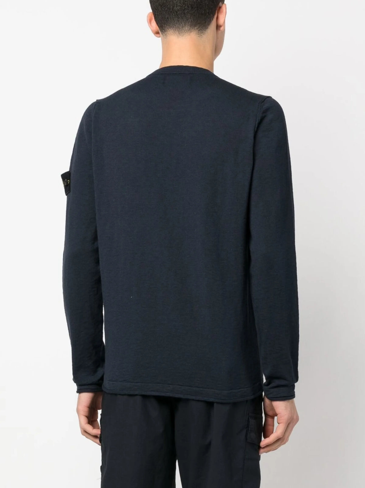 5100052 organic cotton and nylon crew-neck jumper with small roll finishes