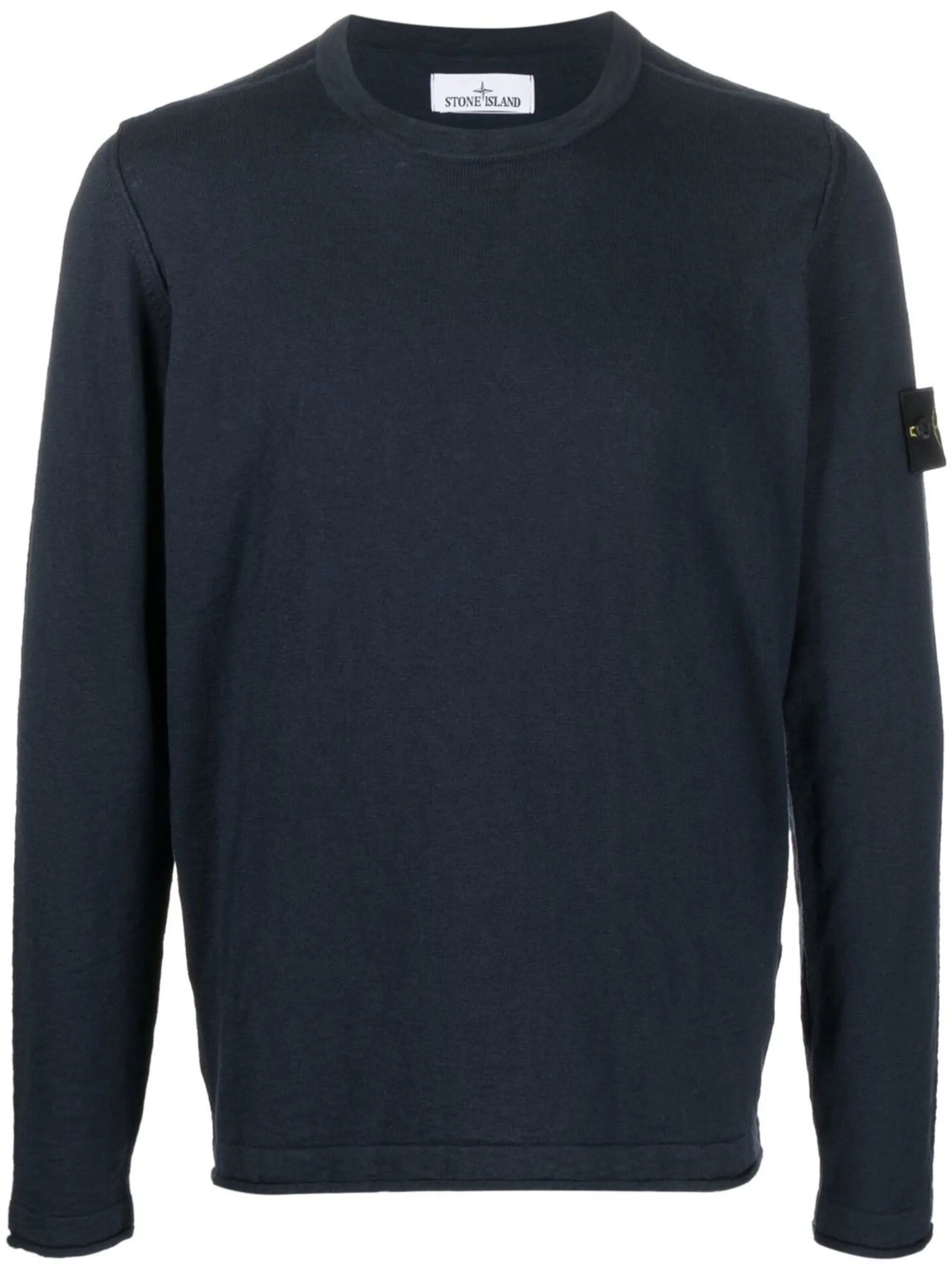 5100052 organic cotton and nylon crew-neck jumper with small roll finishes
