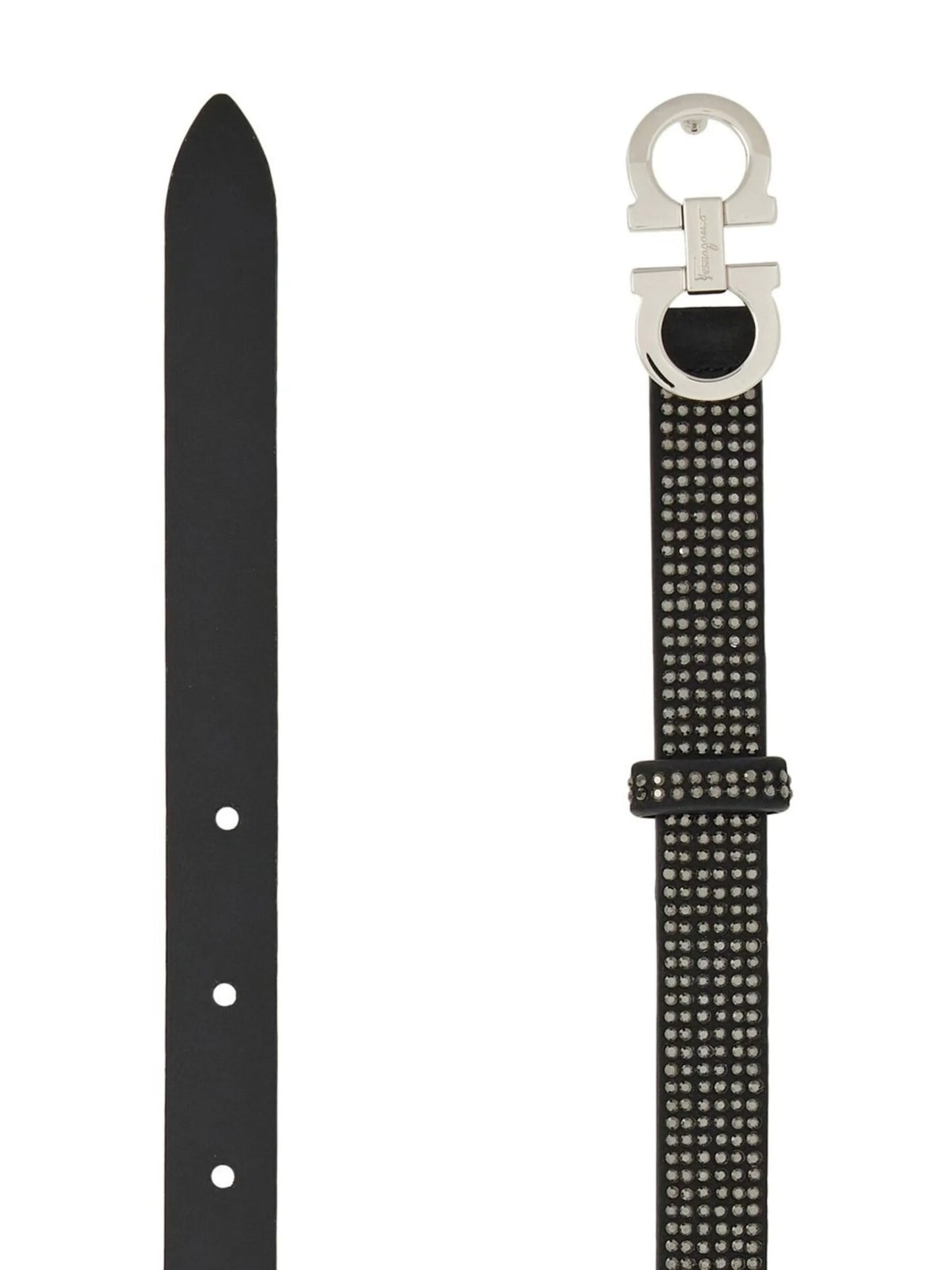 Gancini-buckle crystal-embellished belt