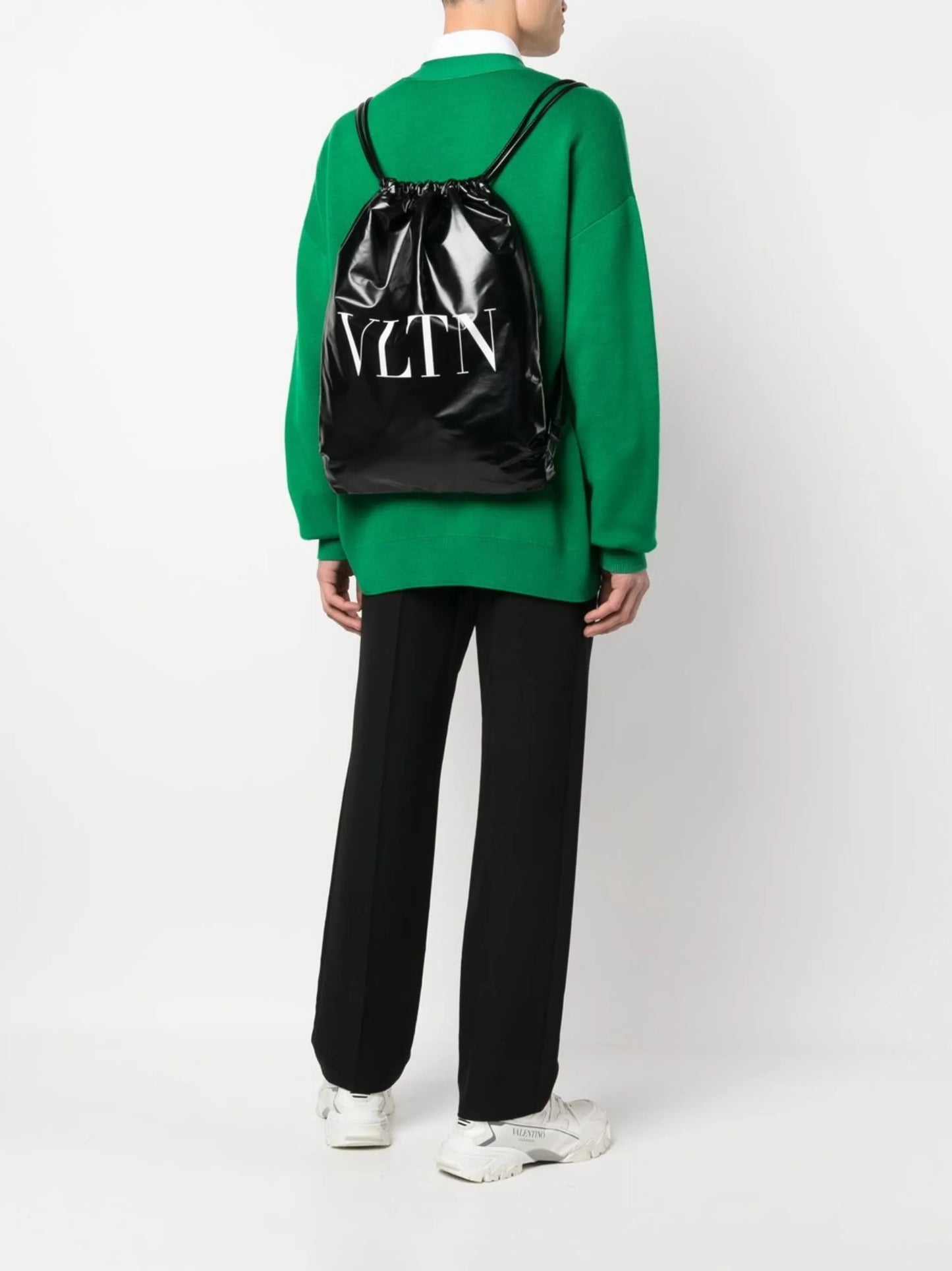 VLTN patent leather backpack