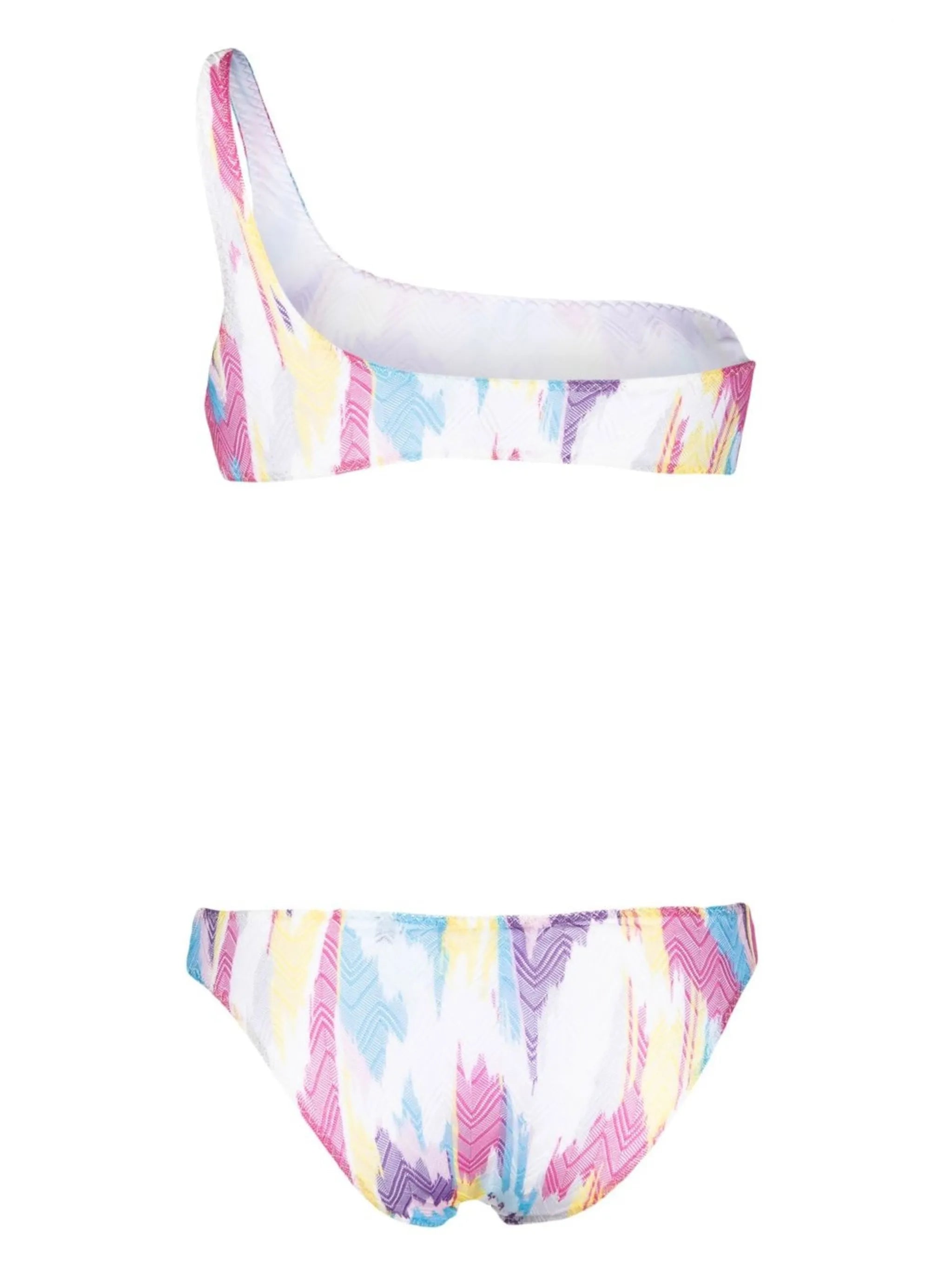asymmetric zigzag-weave bikini set