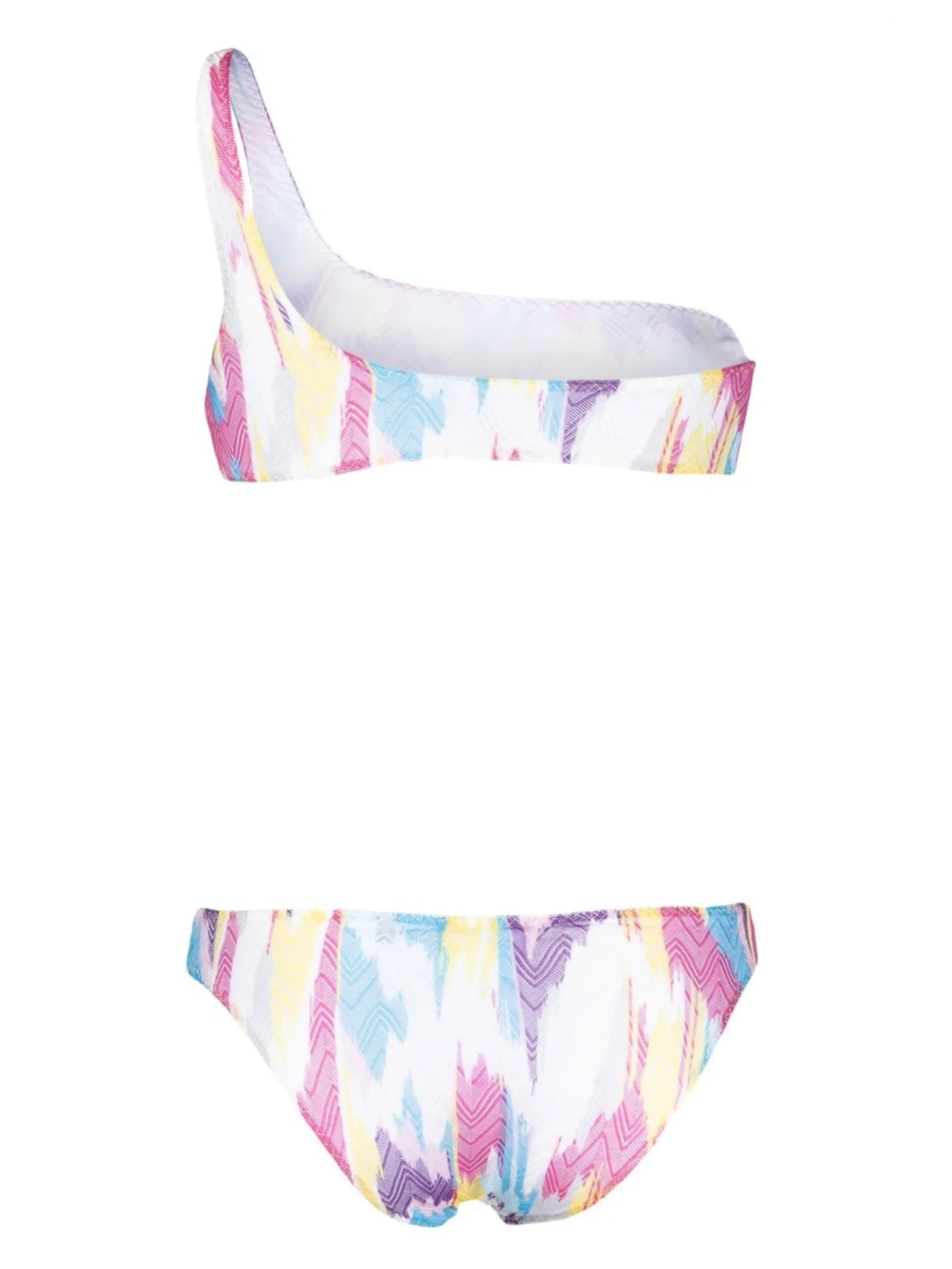 asymmetric zigzag-weave bikini set