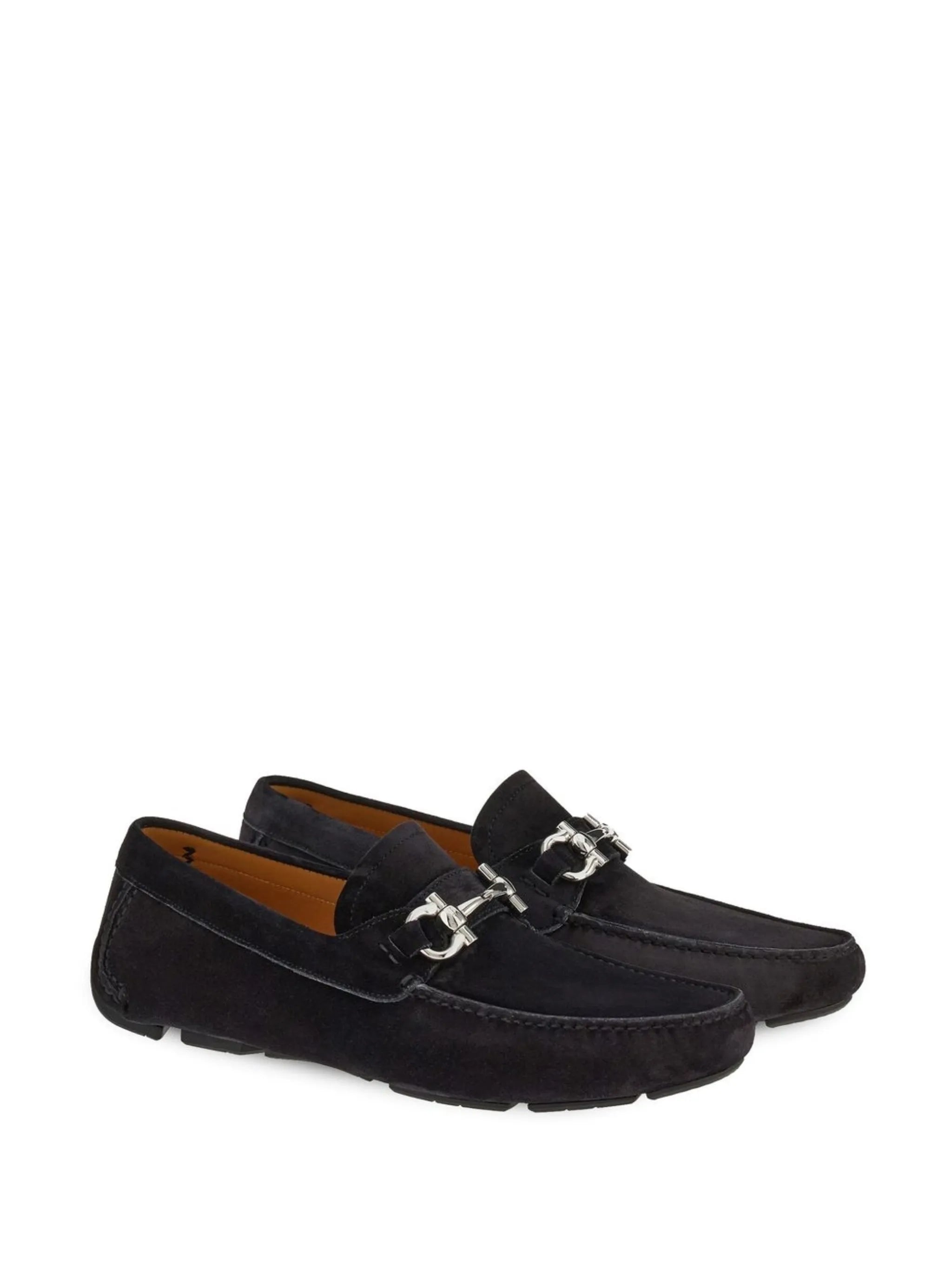 Gancini suede loafers