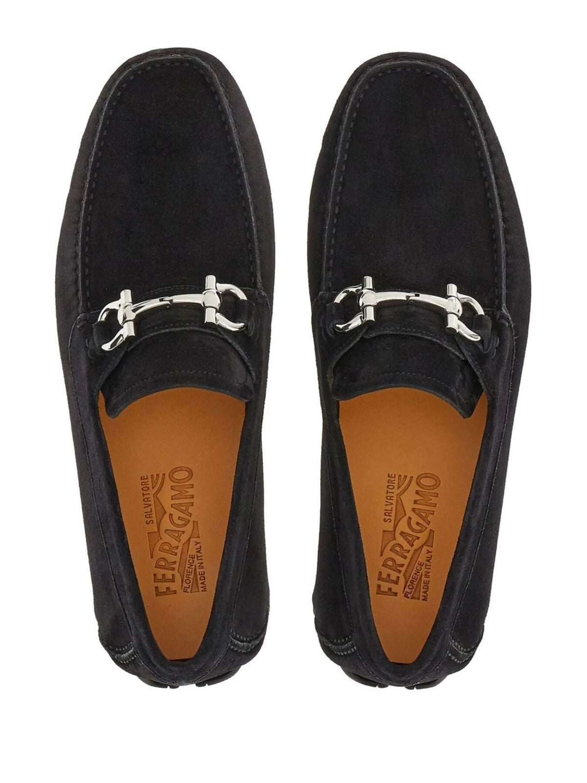 Gancini suede loafers