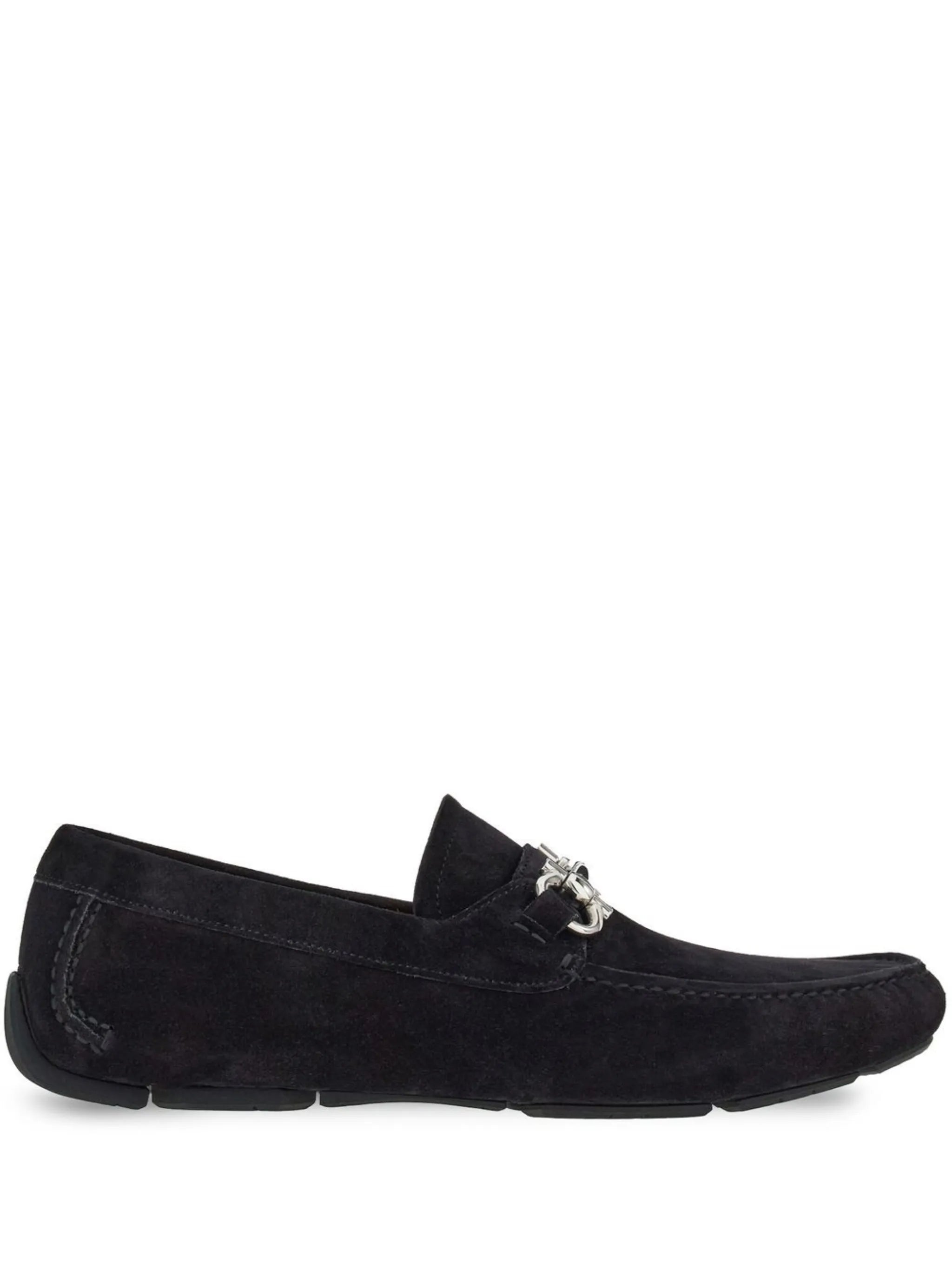 Gancini suede loafers