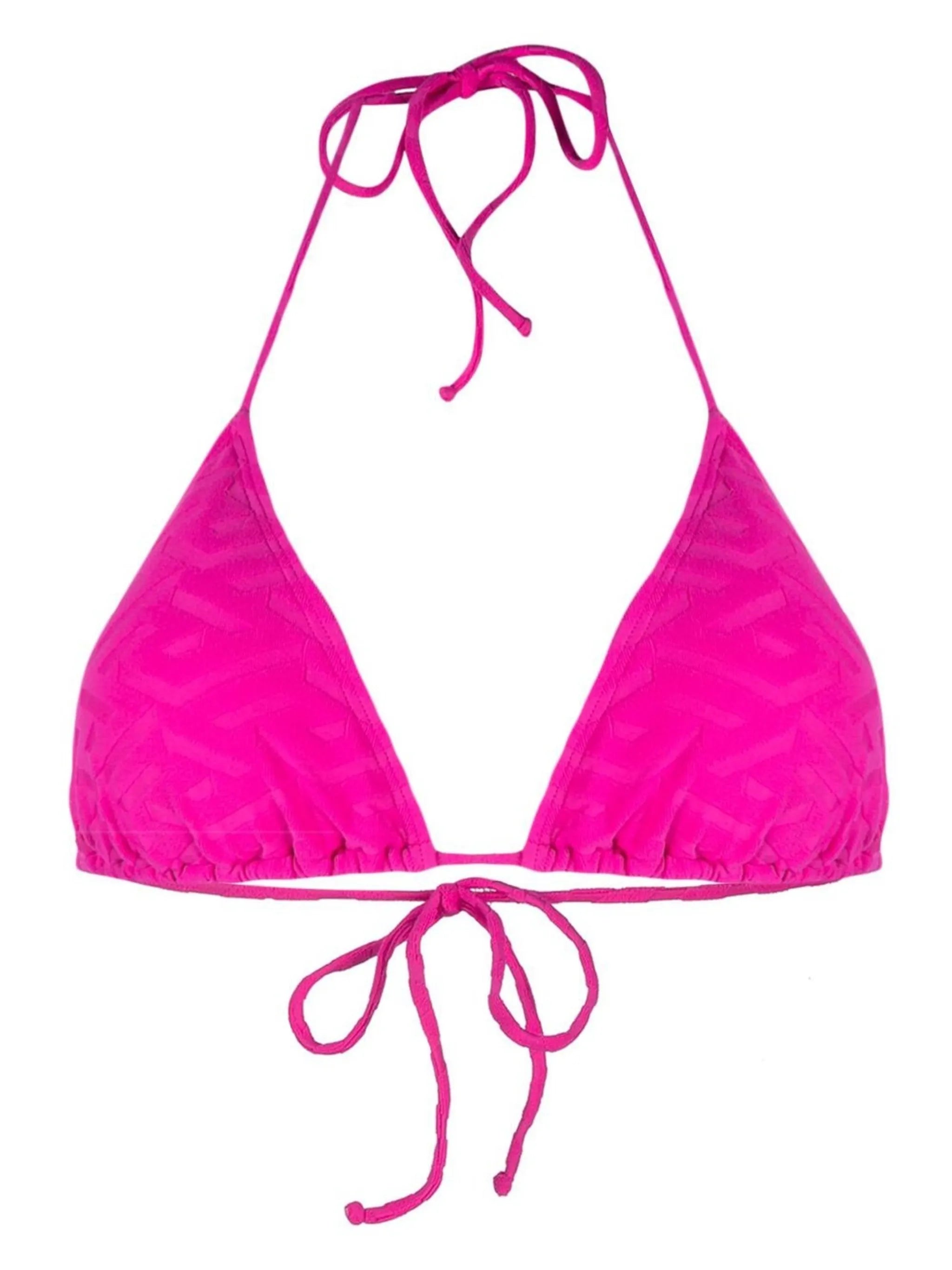 monogram-jacquard triangle bikini top