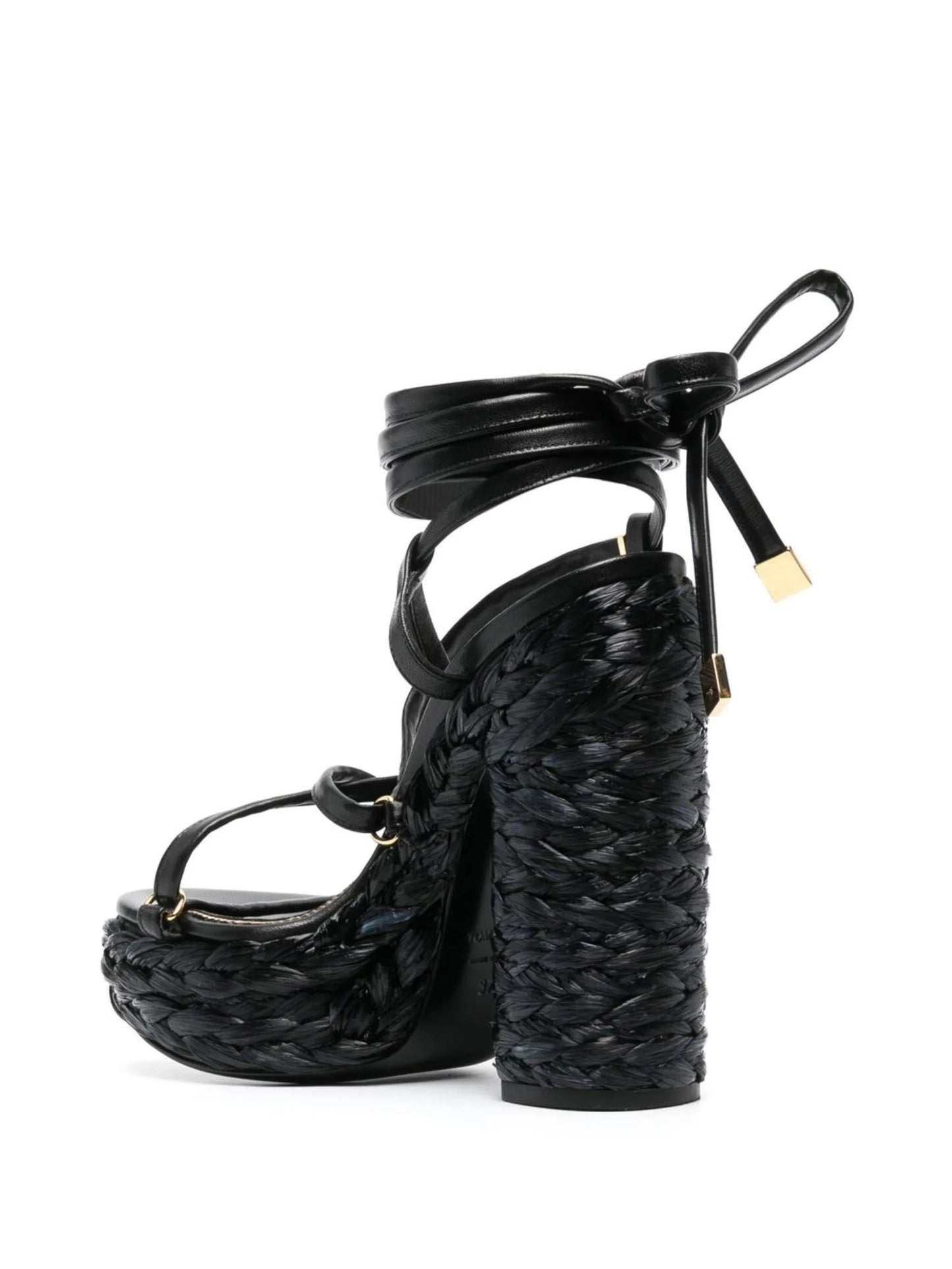 Padlock 140mm raffia platform sandals