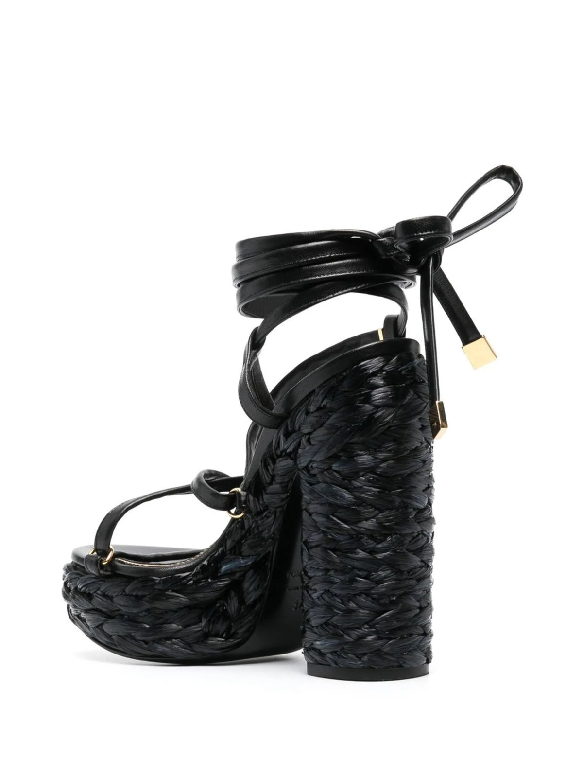 Padlock 140mm raffia platform sandals