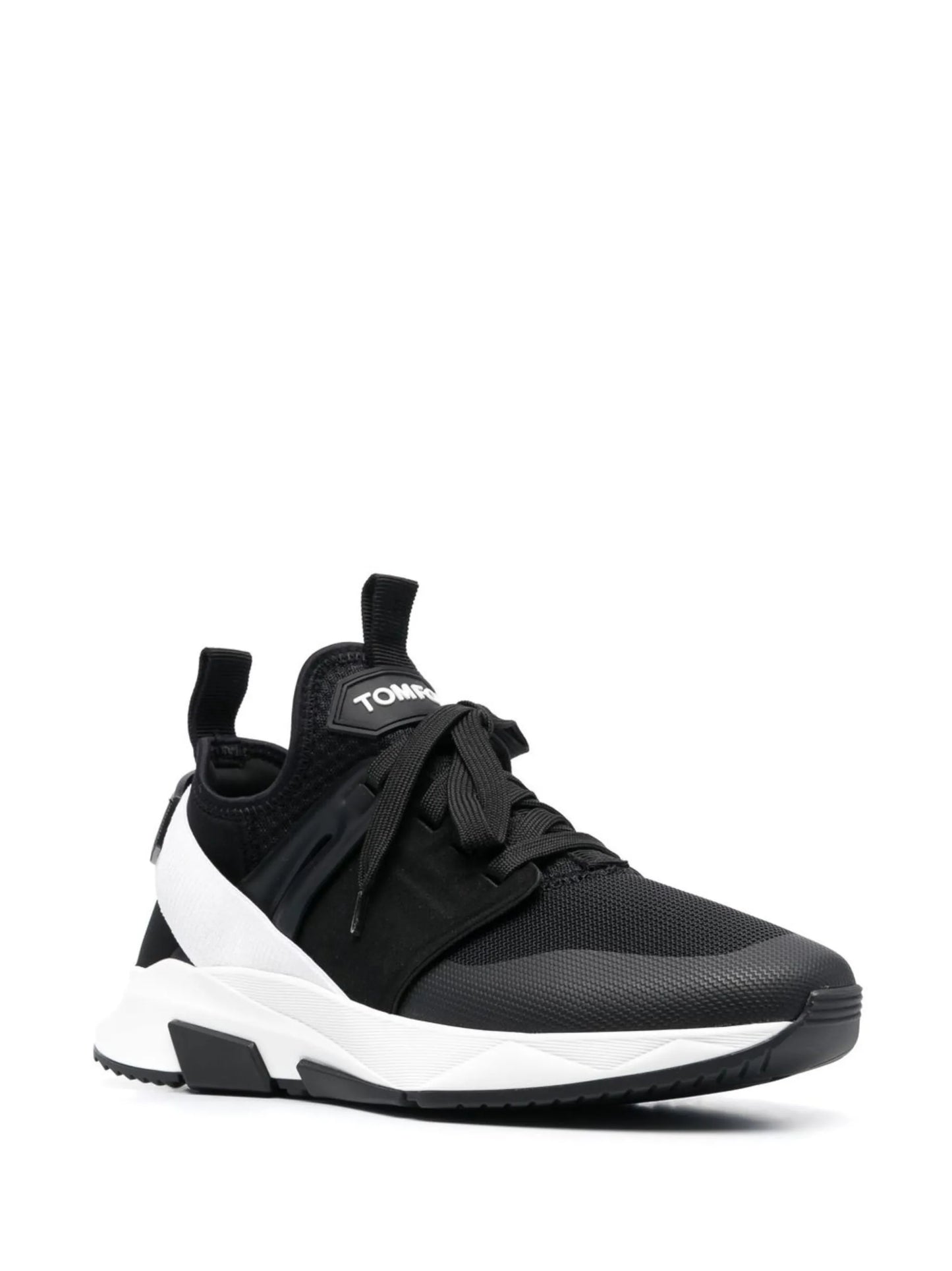 panelled logo-patch sneakers