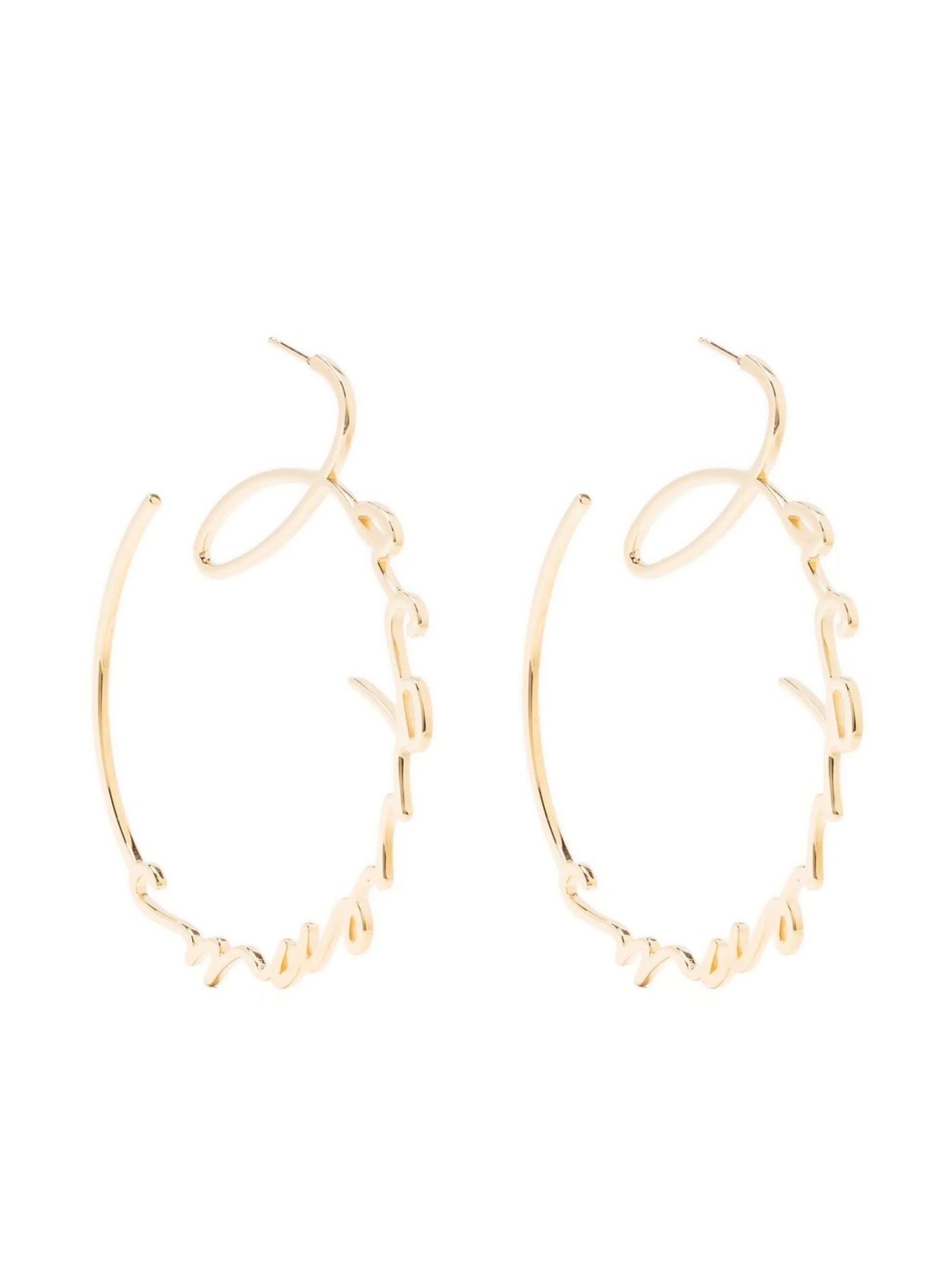 logo hoop earrings