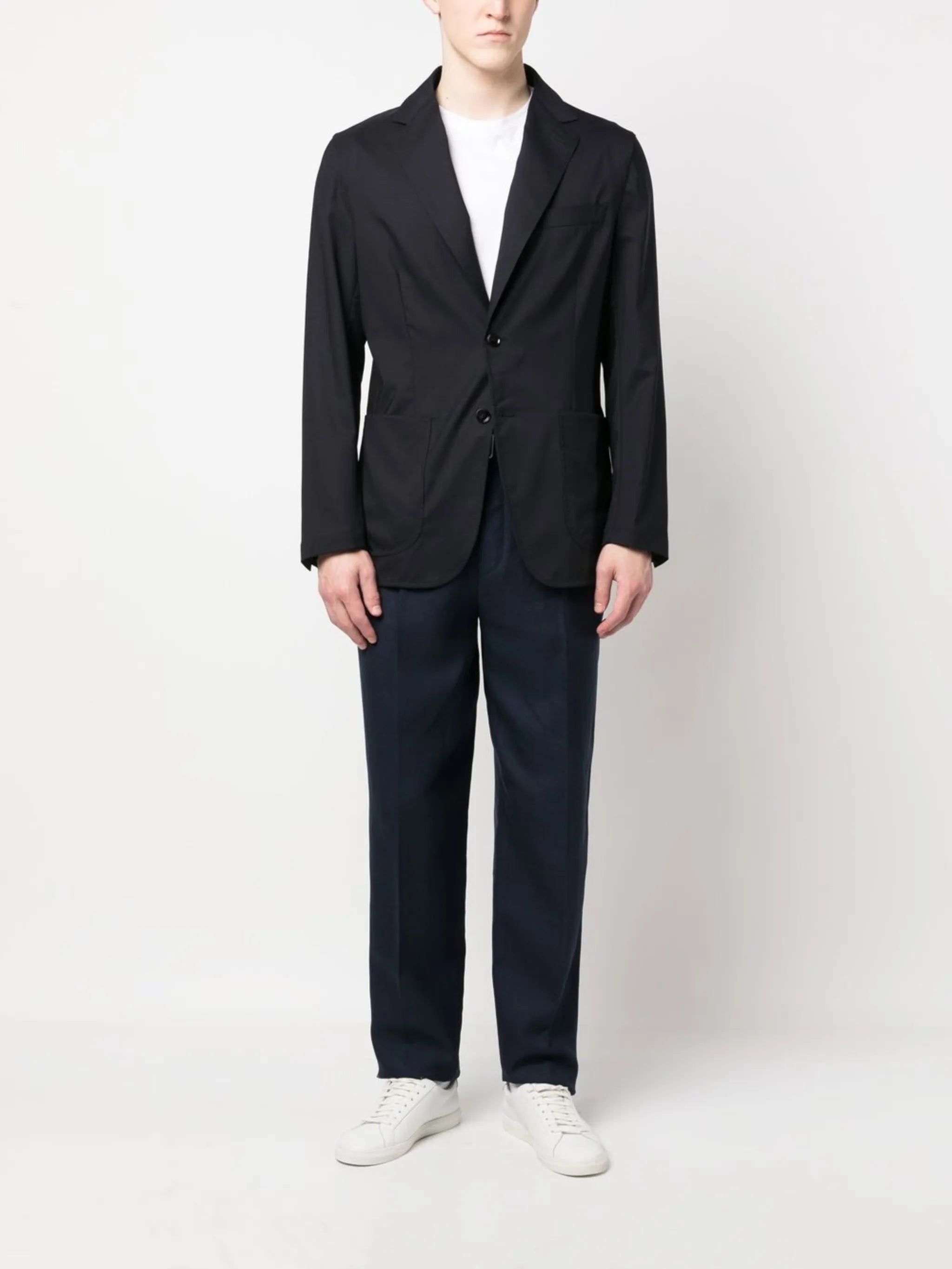 single-breasted cotton blazer
