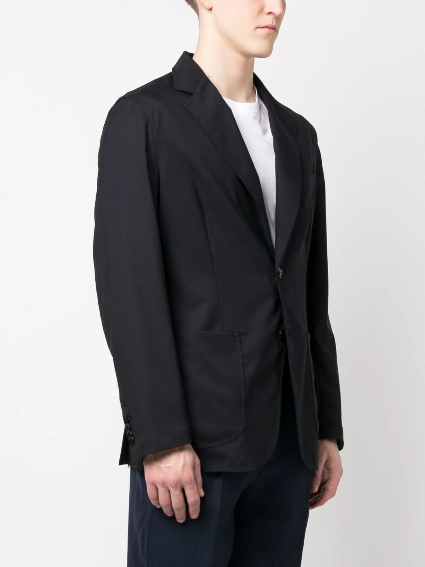 single-breasted cotton blazer