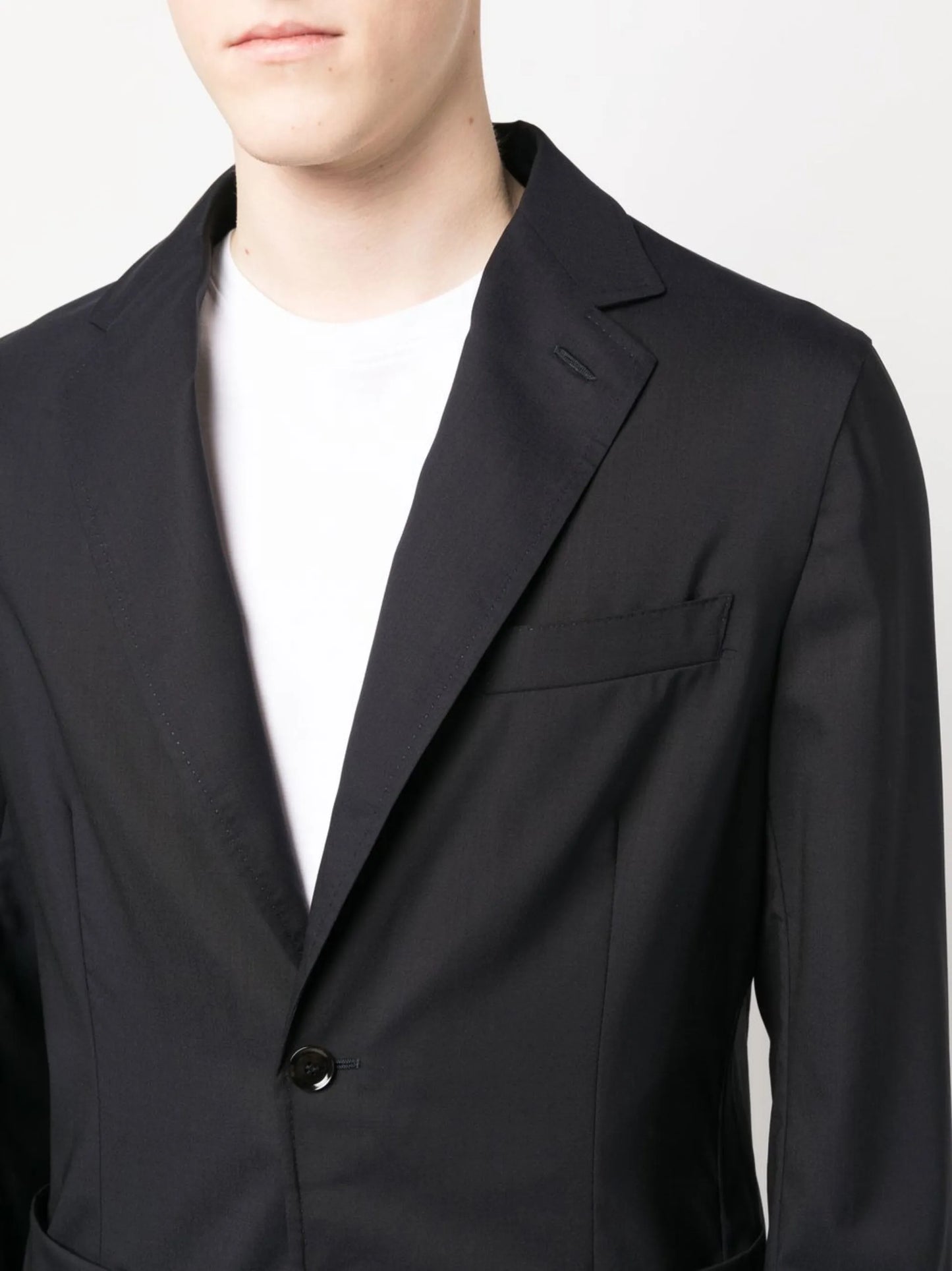 single-breasted cotton blazer