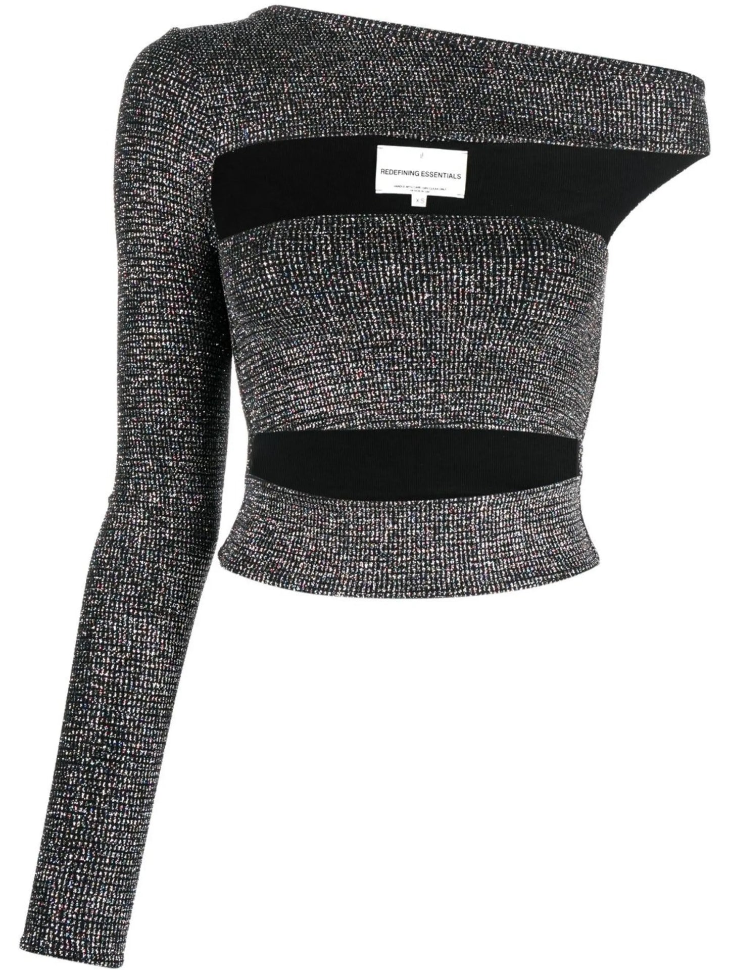 cut-out detail one shoulder crop top