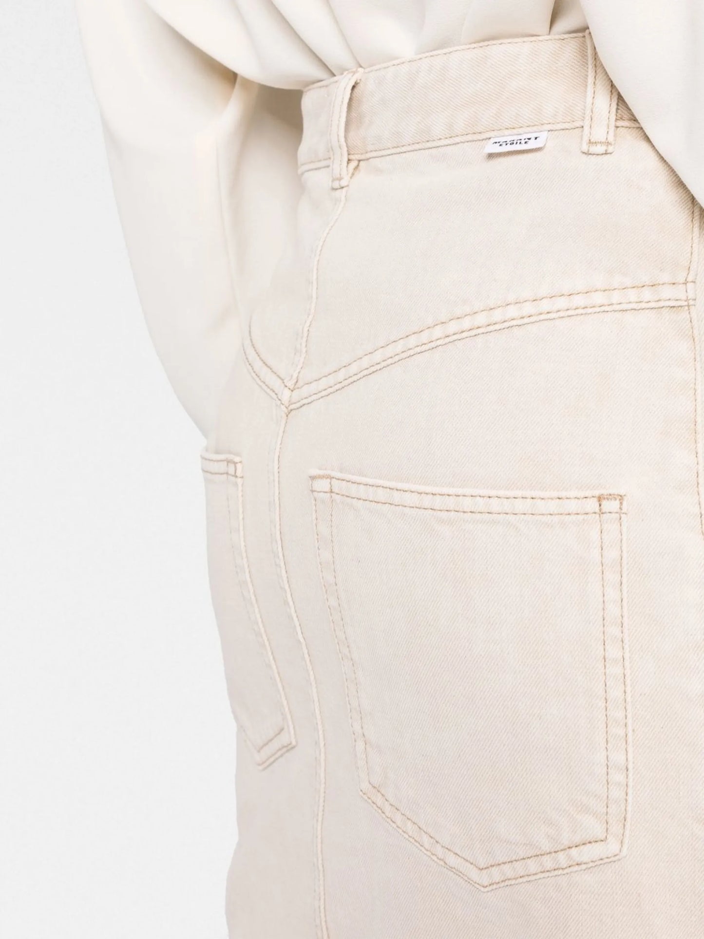 buttoned-up high-waisted skirt