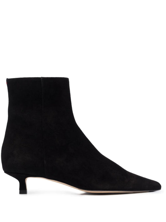 suede pointed-toe boots
