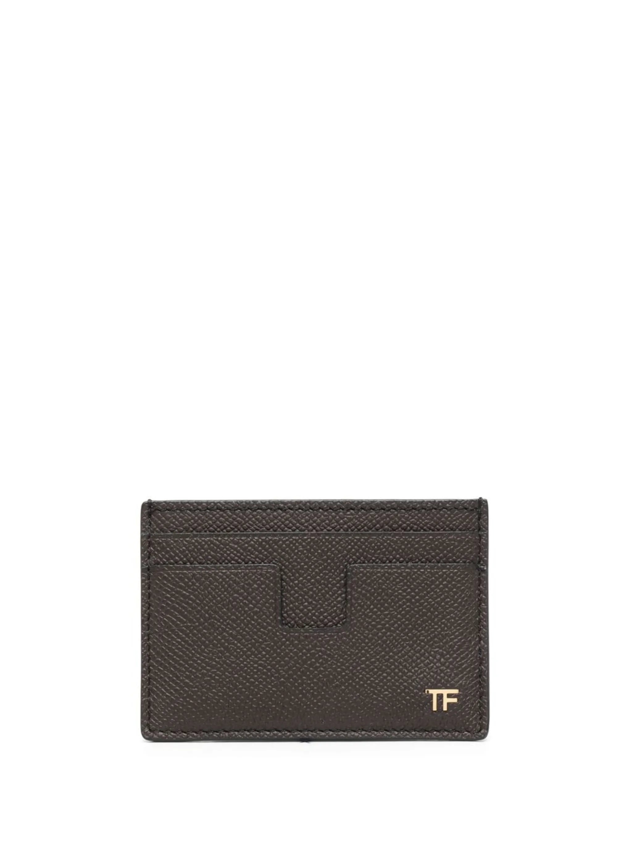 grained-leather cardholder